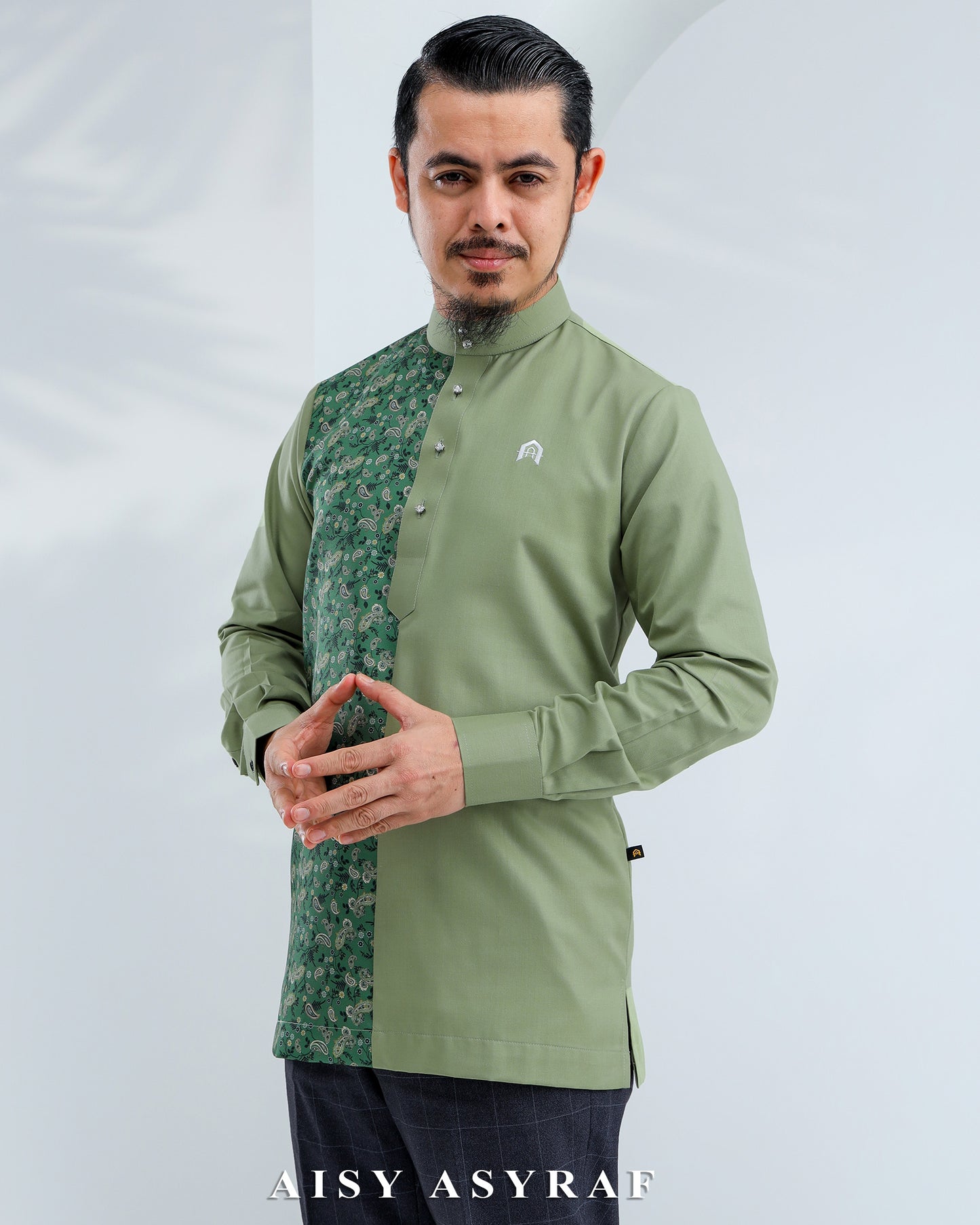Kurta Nabeela Raya - Kod 43 (Olive Floral )
