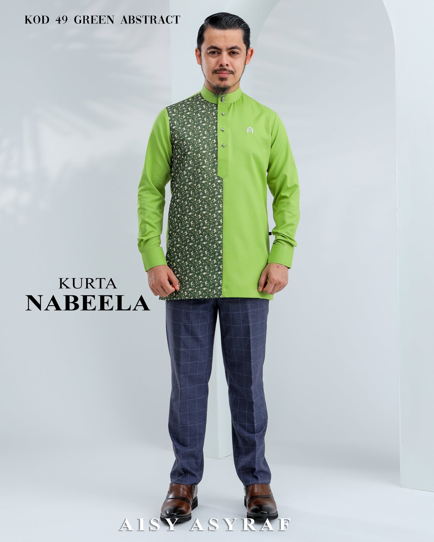 Kurta Nabeela Raya - Kod 49 (Green Abstract)