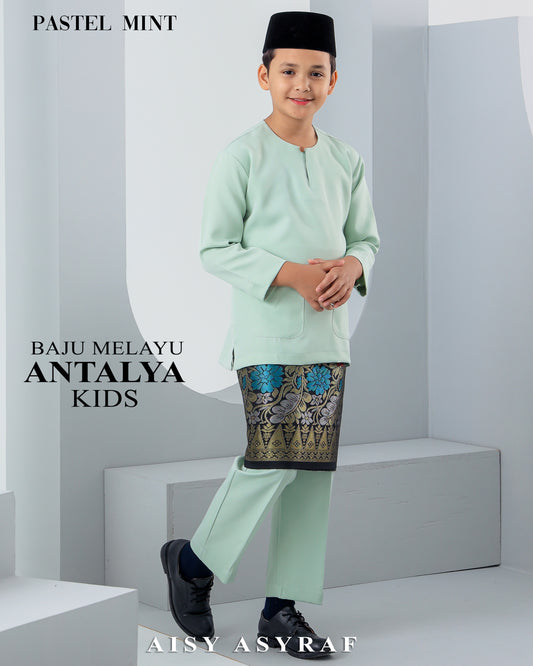 Baju Melayu Antalya Kids - Pastel Mint