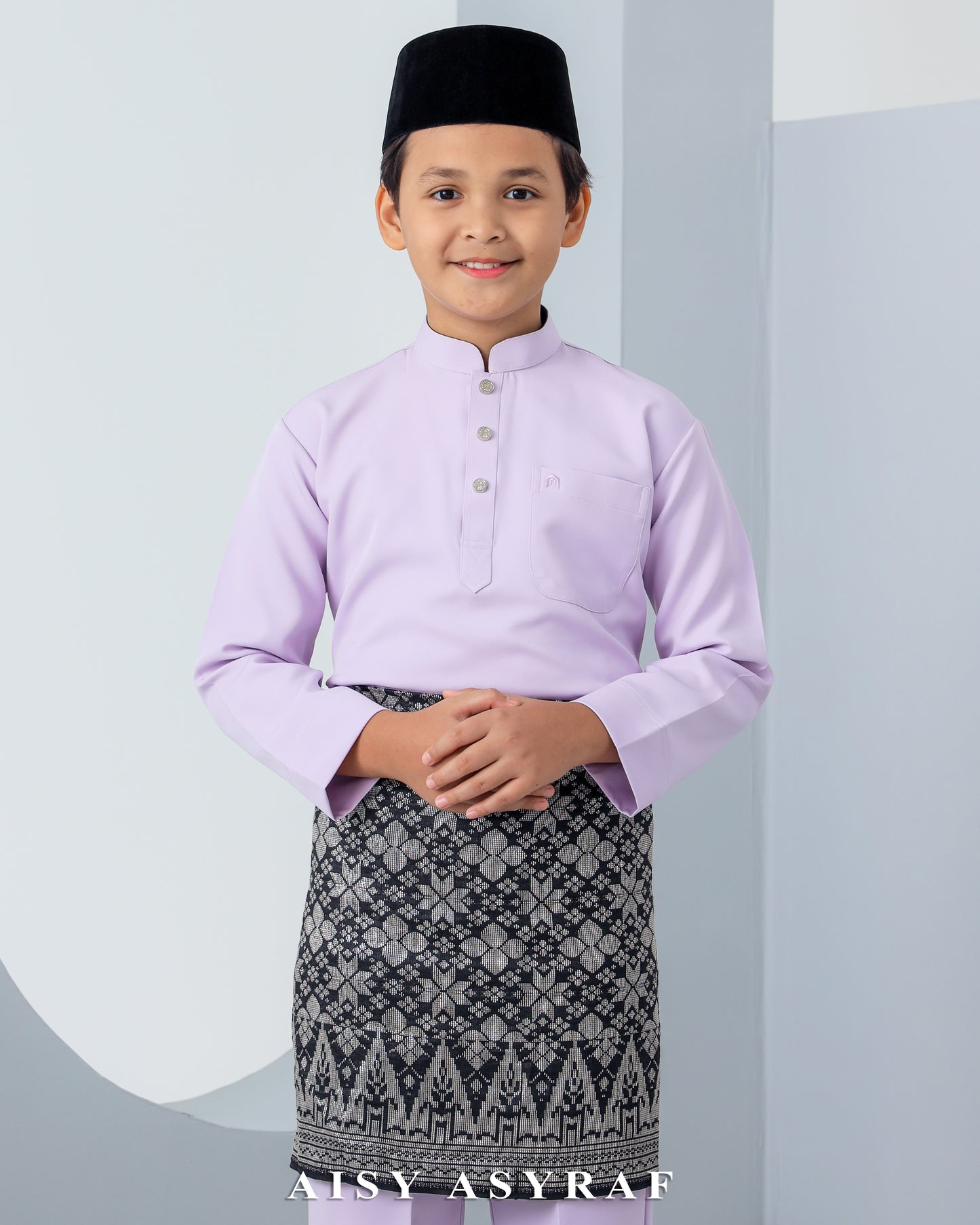 Baju Melayu Haseki Kids - Lilac