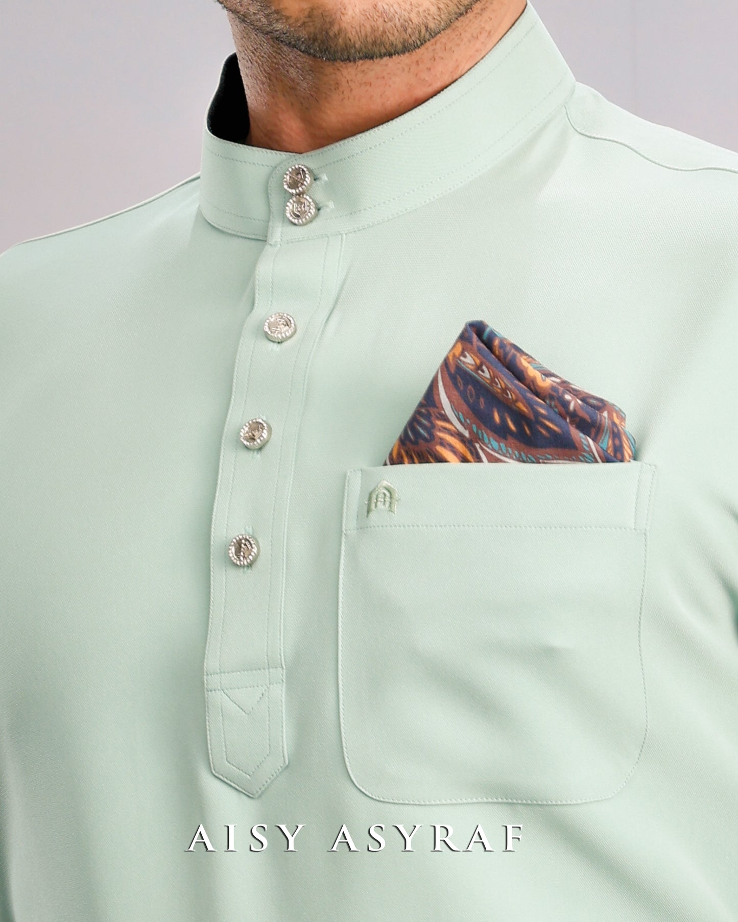 Baju Melayu Haseki - Pastel Mint