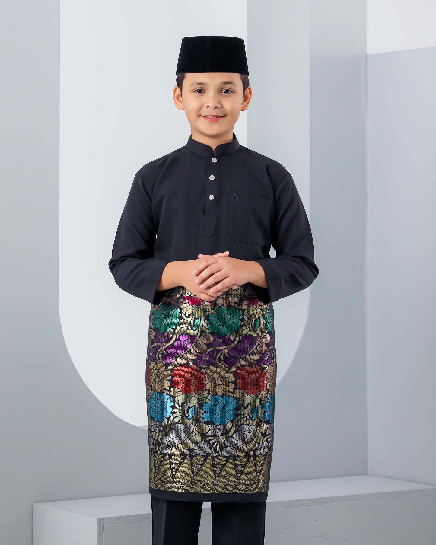 Baju Melayu Haseki Kids - Black