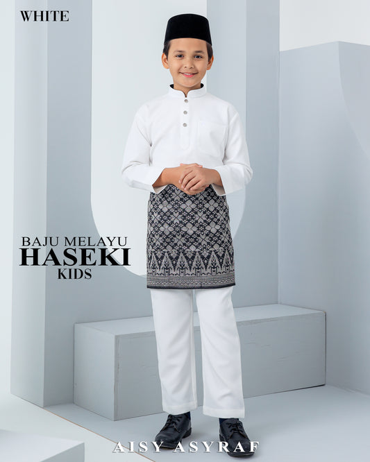 Baju Melayu Haseki Kids - White