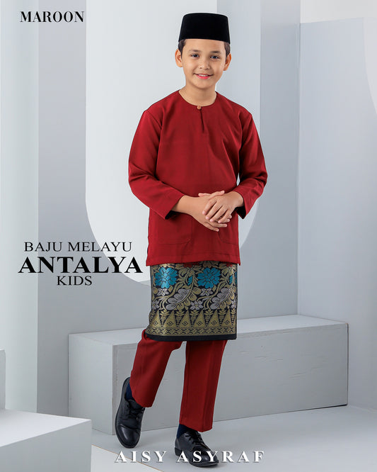 Baju Melayu Antalya Kids - Maroon