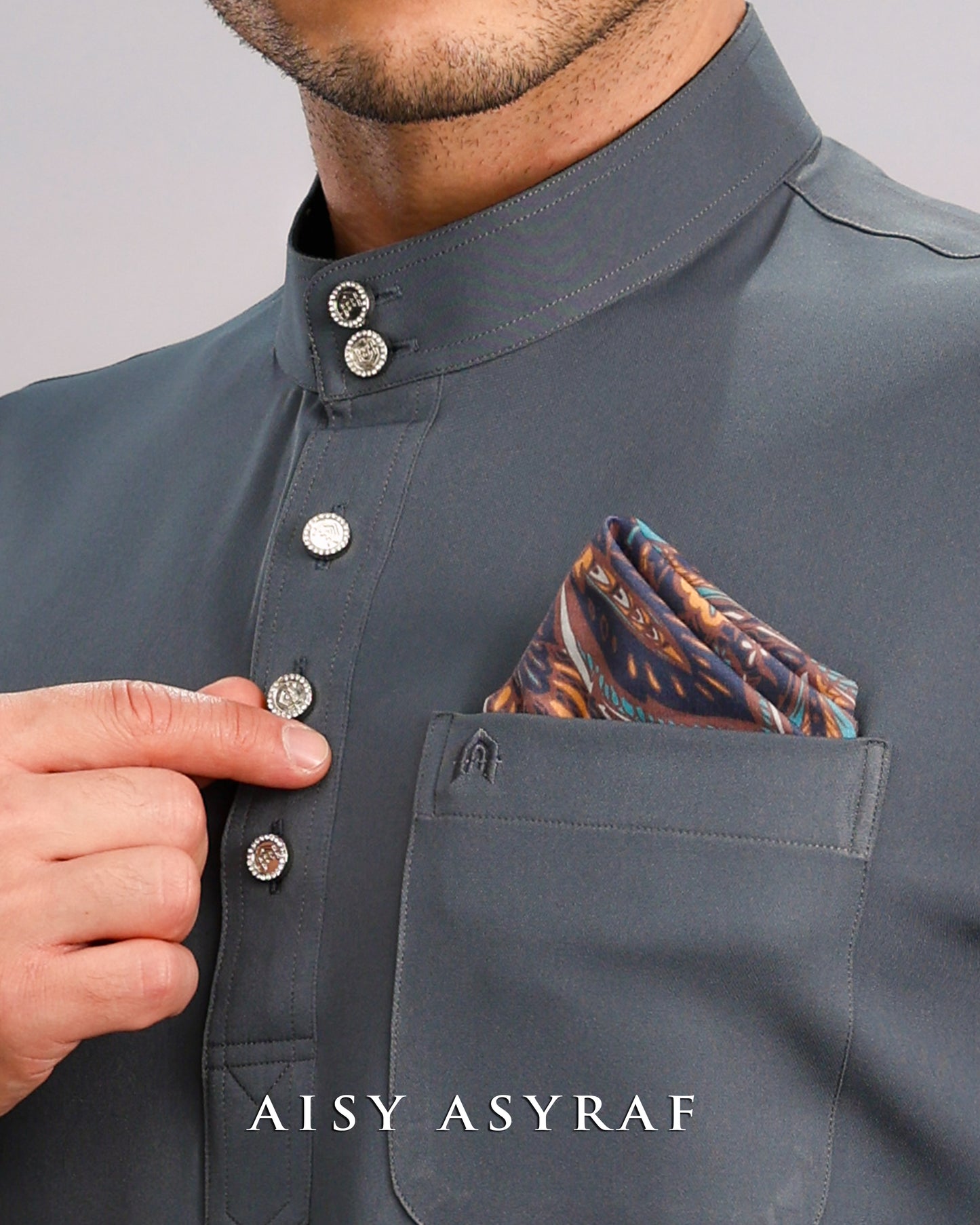 Baju Melayu Haseki - Dark Grey