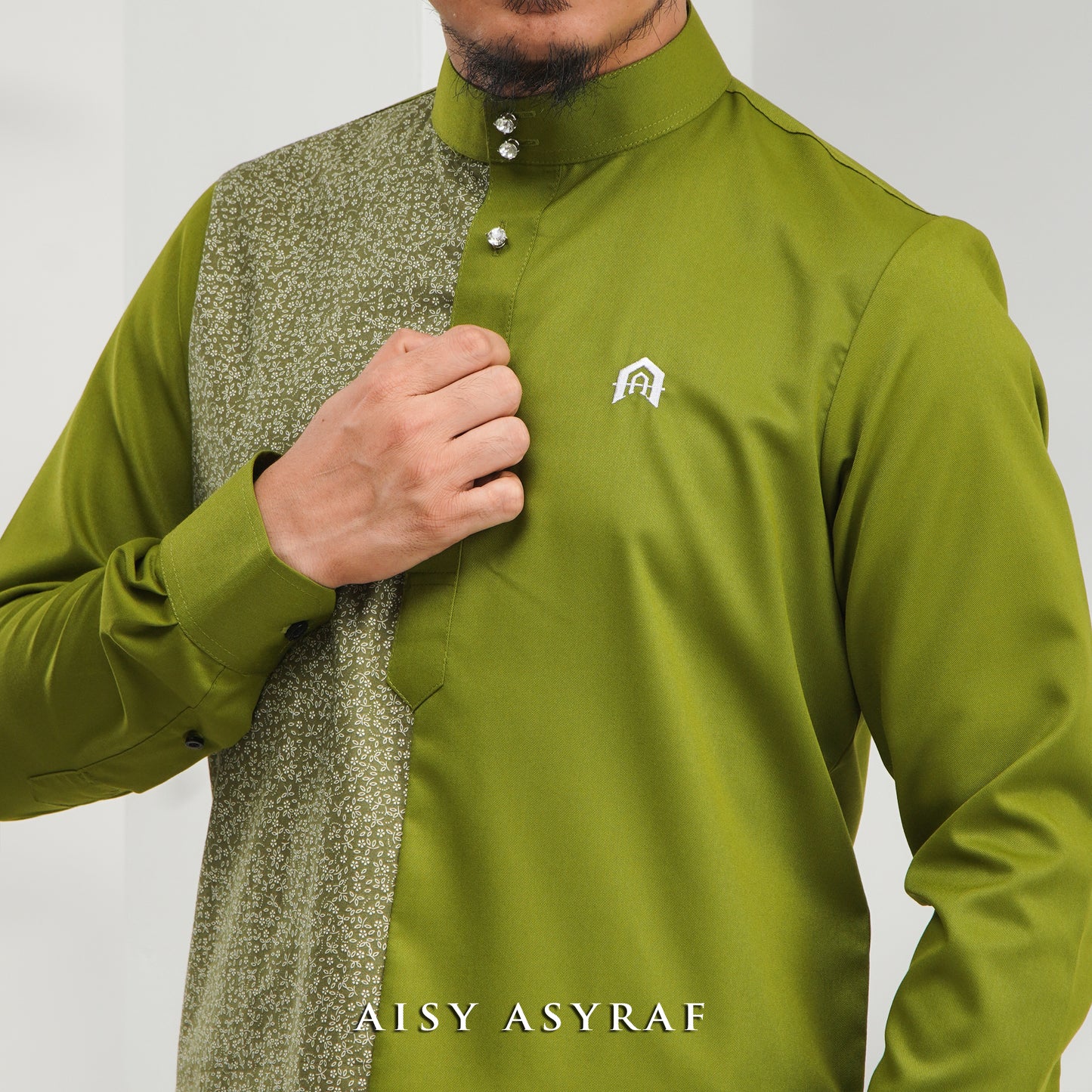 Kurta Nabeela - Kod 28 (Olive Small Flower) - NEW RELEASE