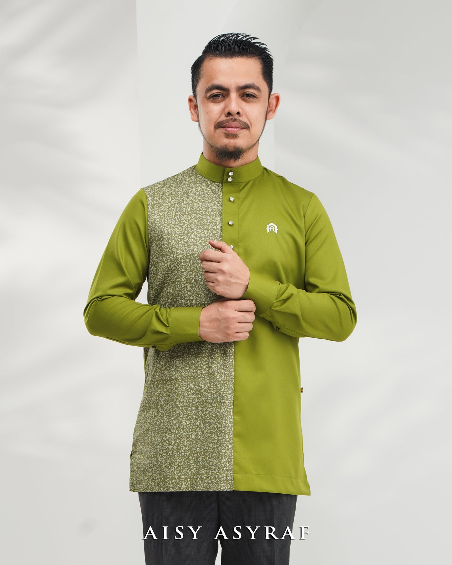 Kurta Nabeela - Kod 28 (Olive Small Flower) - NEW RELEASE