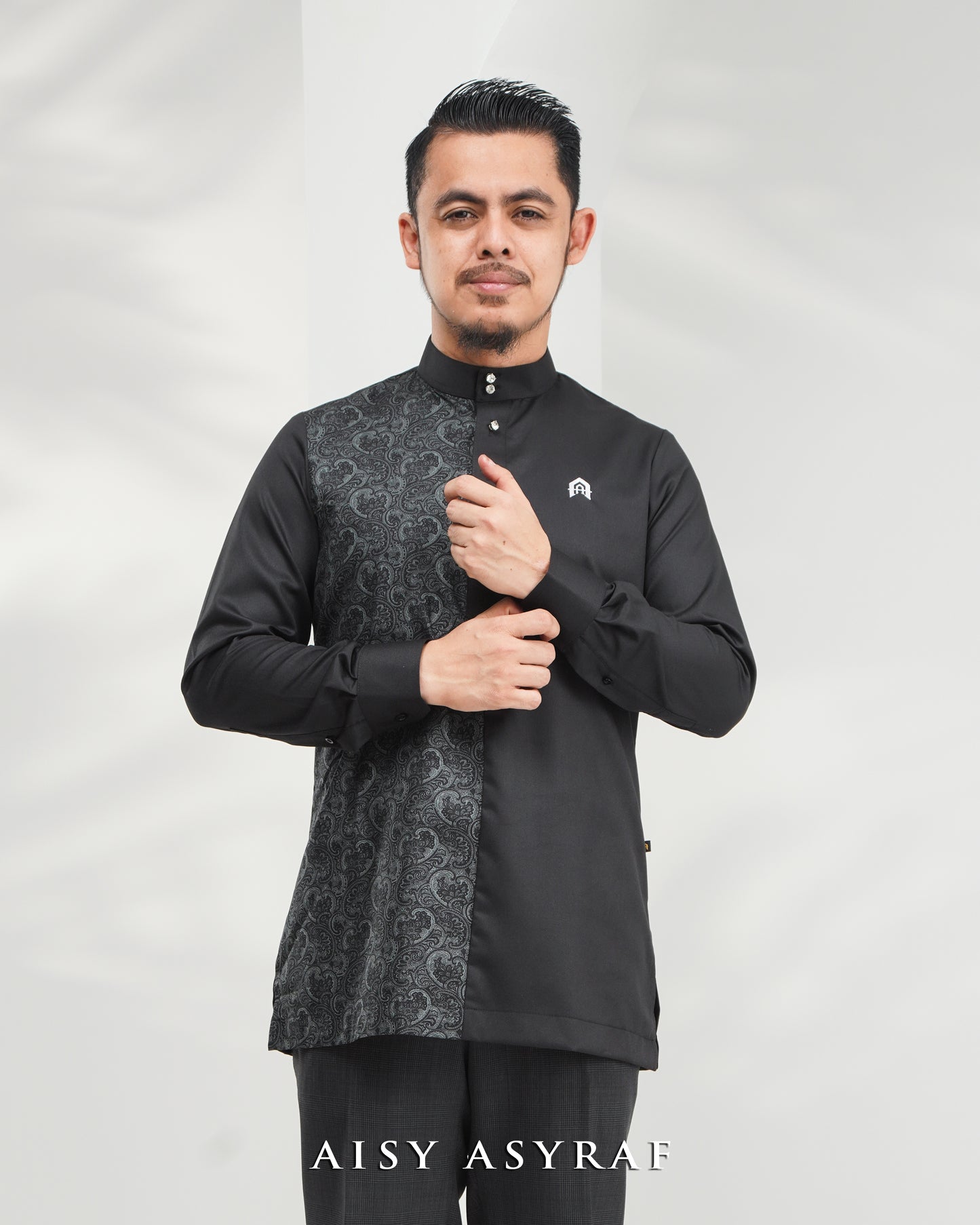 Kurta Nabeela - Kod 29 (Black Grey Abstract) - NEW RELEASE