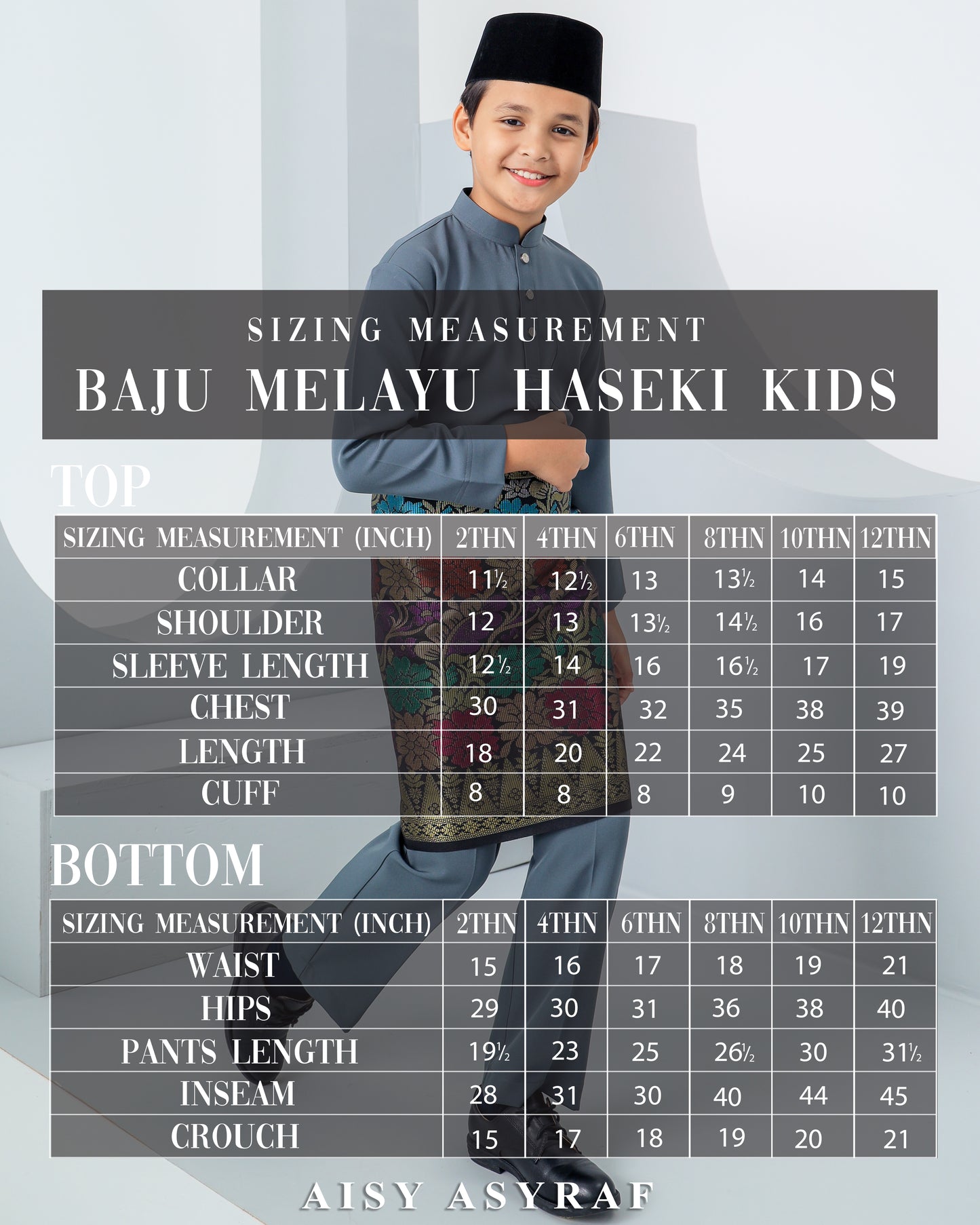 Baju Melayu Haseki Kids - White
