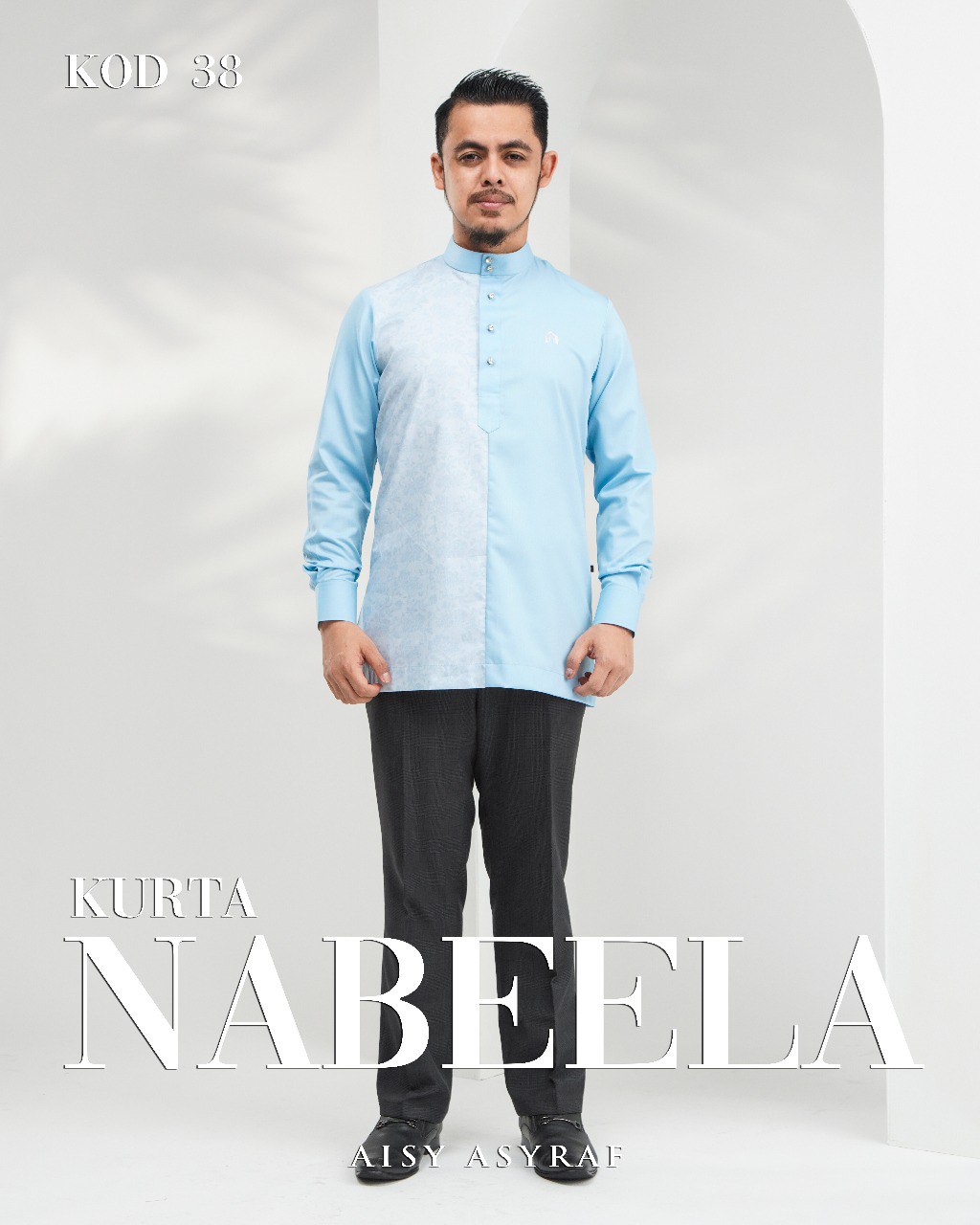 Kurta Nabeela - Kod 38 (Coral Blue) - NEW RELEASE