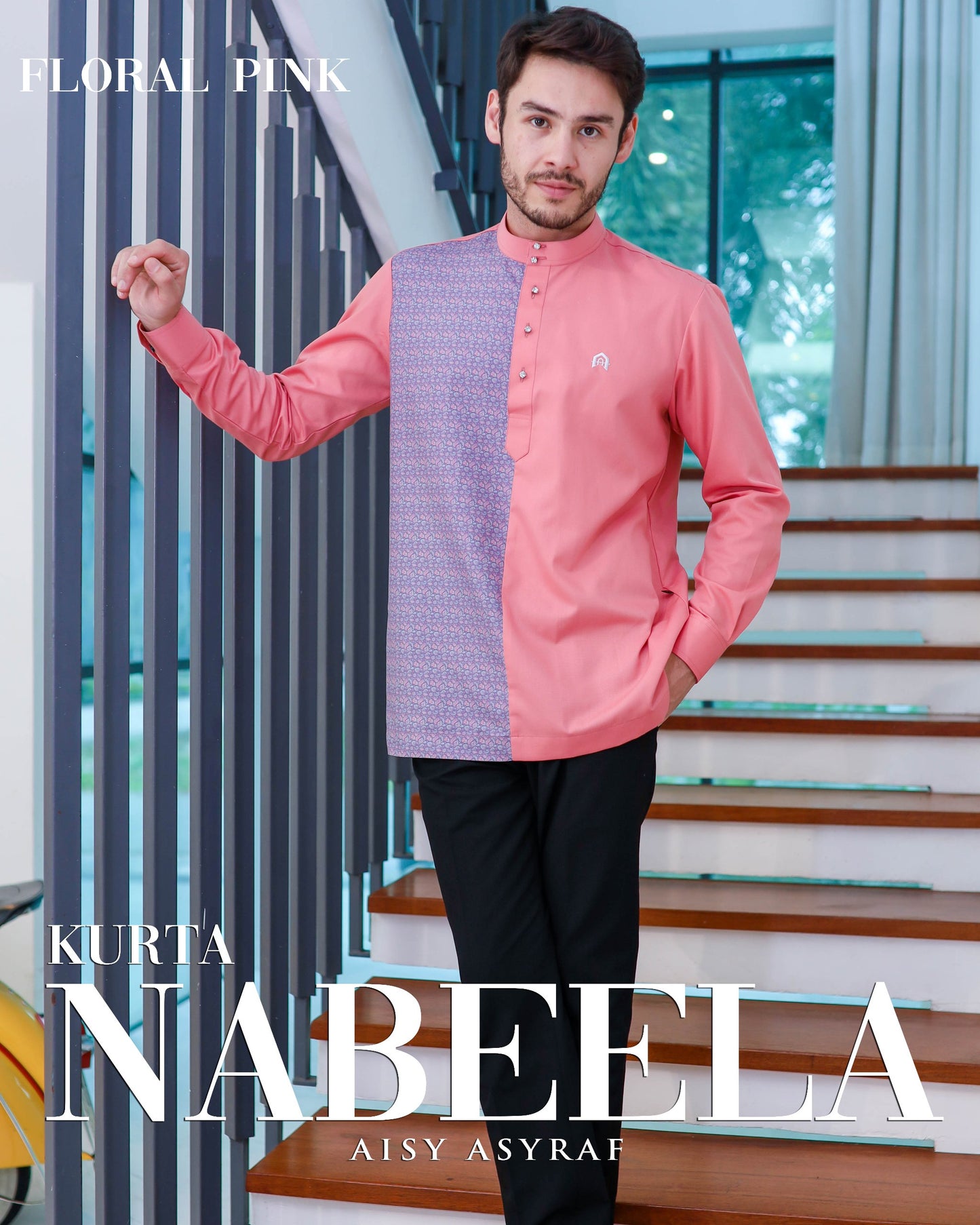 Kurta Nabeela Raya - Floral Pink
