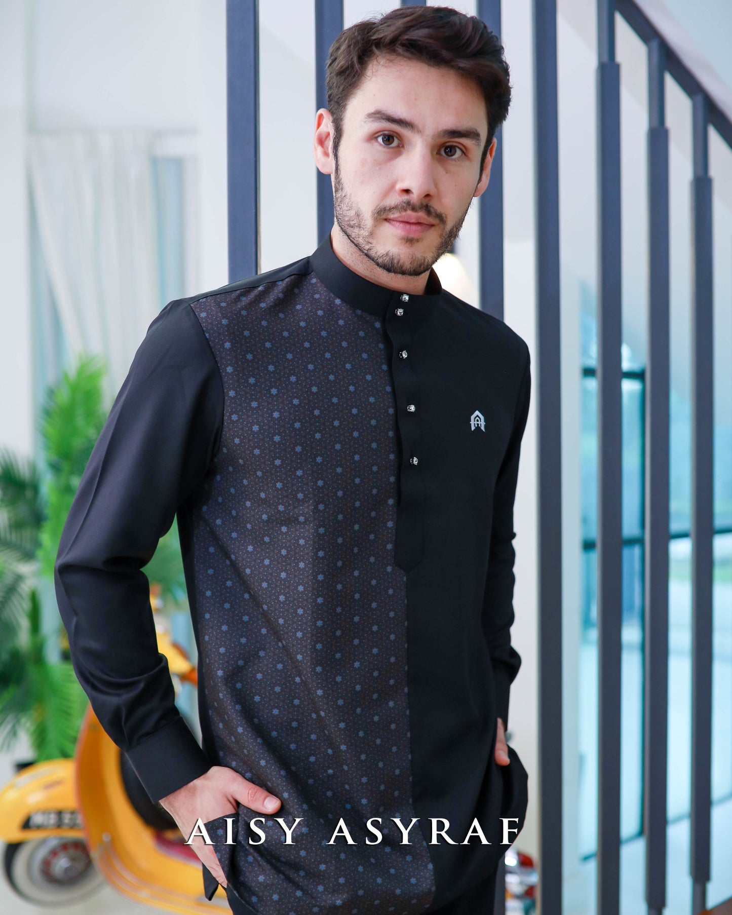 Kurta Nabeela Raya - Black Grey