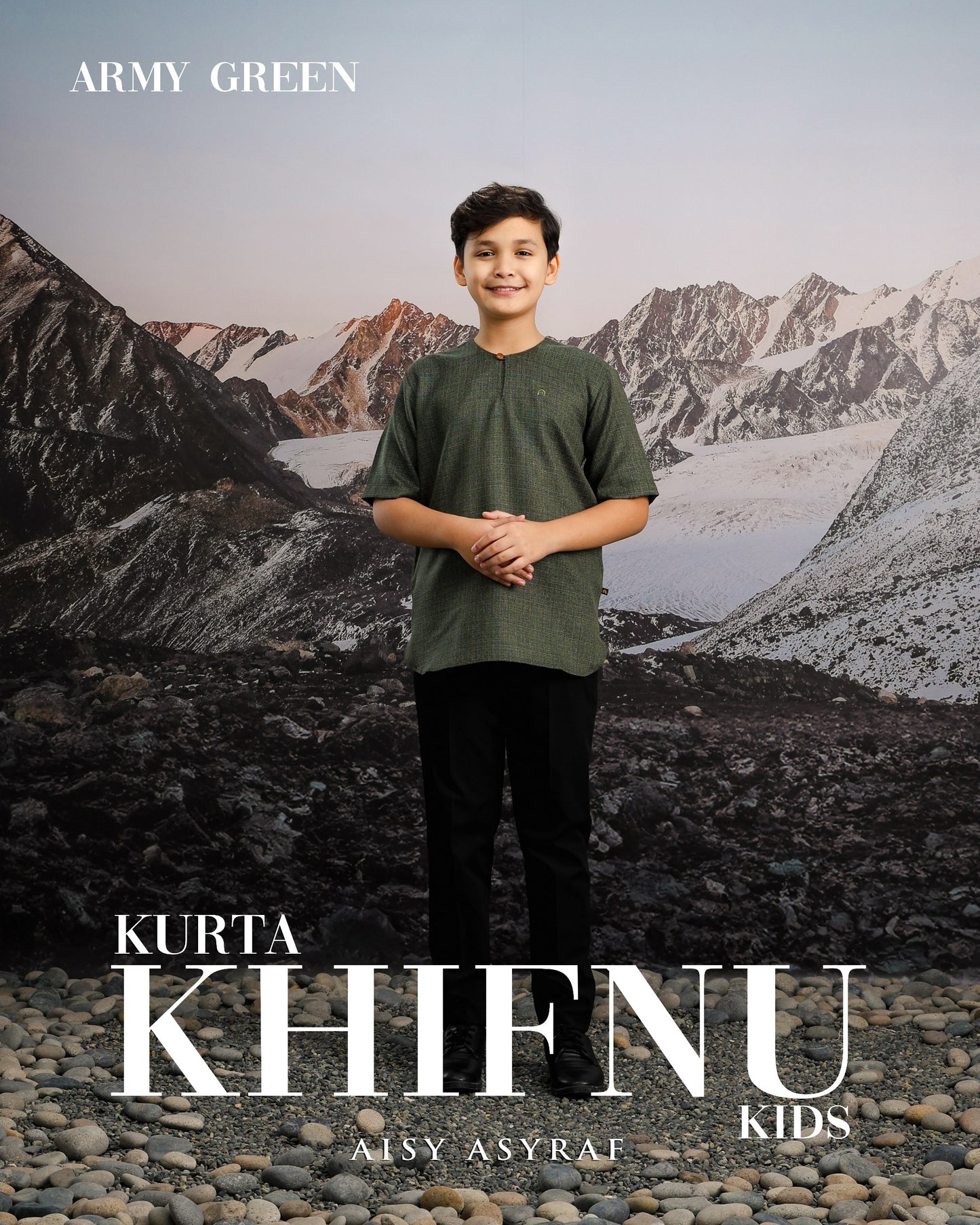 Kurta Khifnu Kids - Army Green