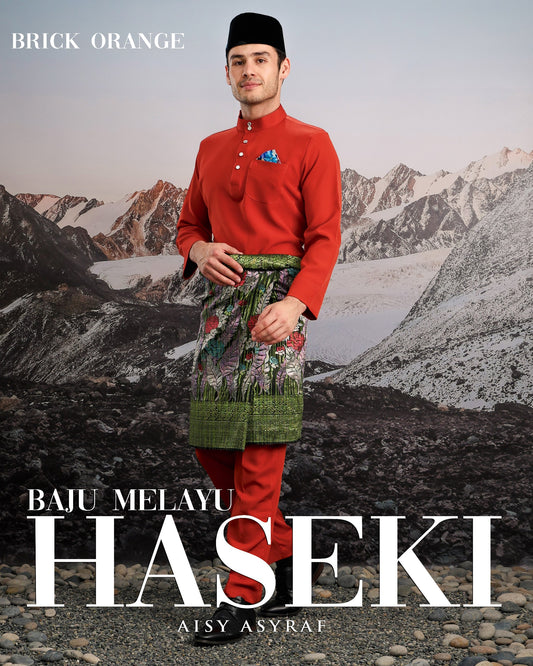 Baju Melayu Haseki - Brick Orange