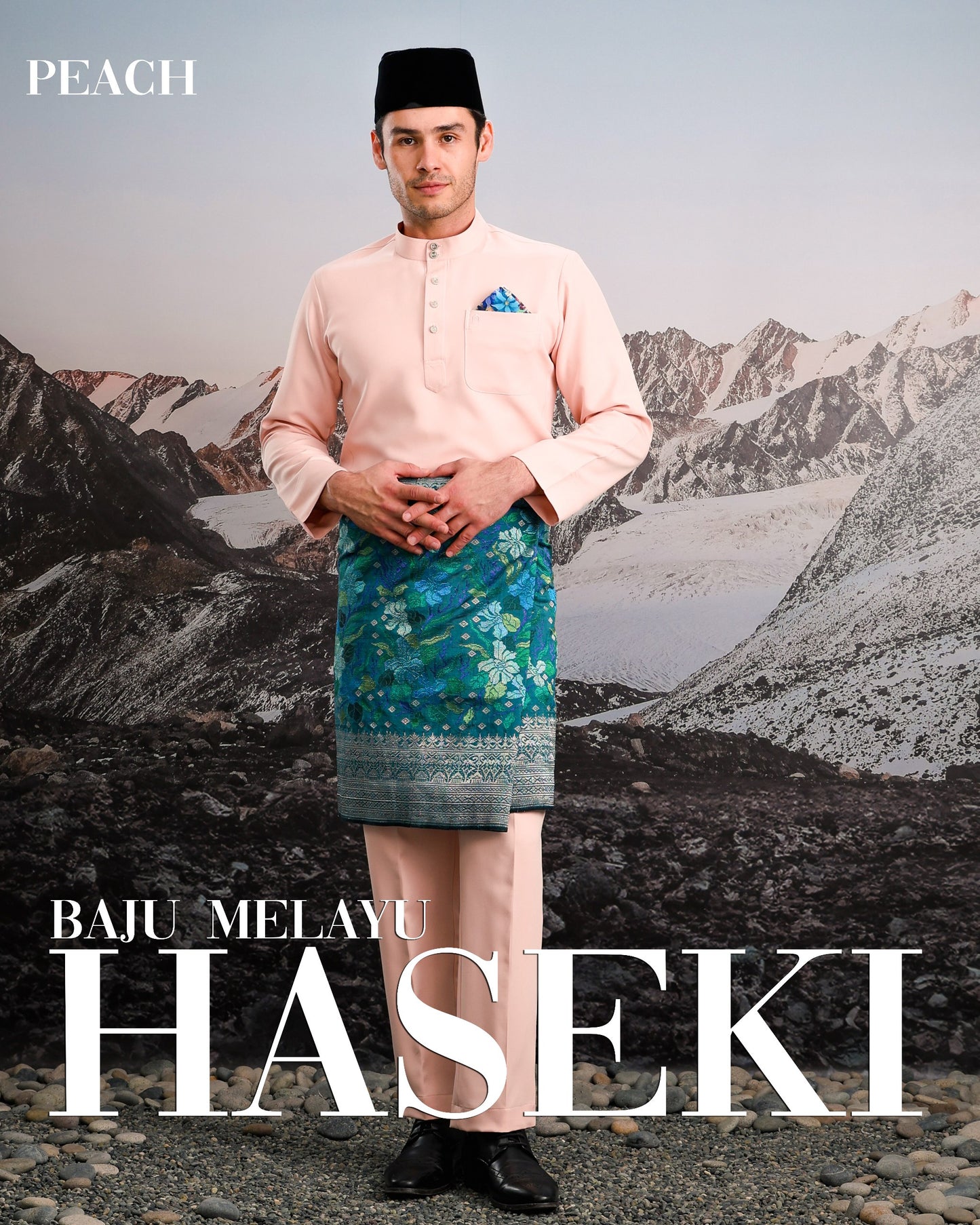 Baju Melayu Haseki - Peach