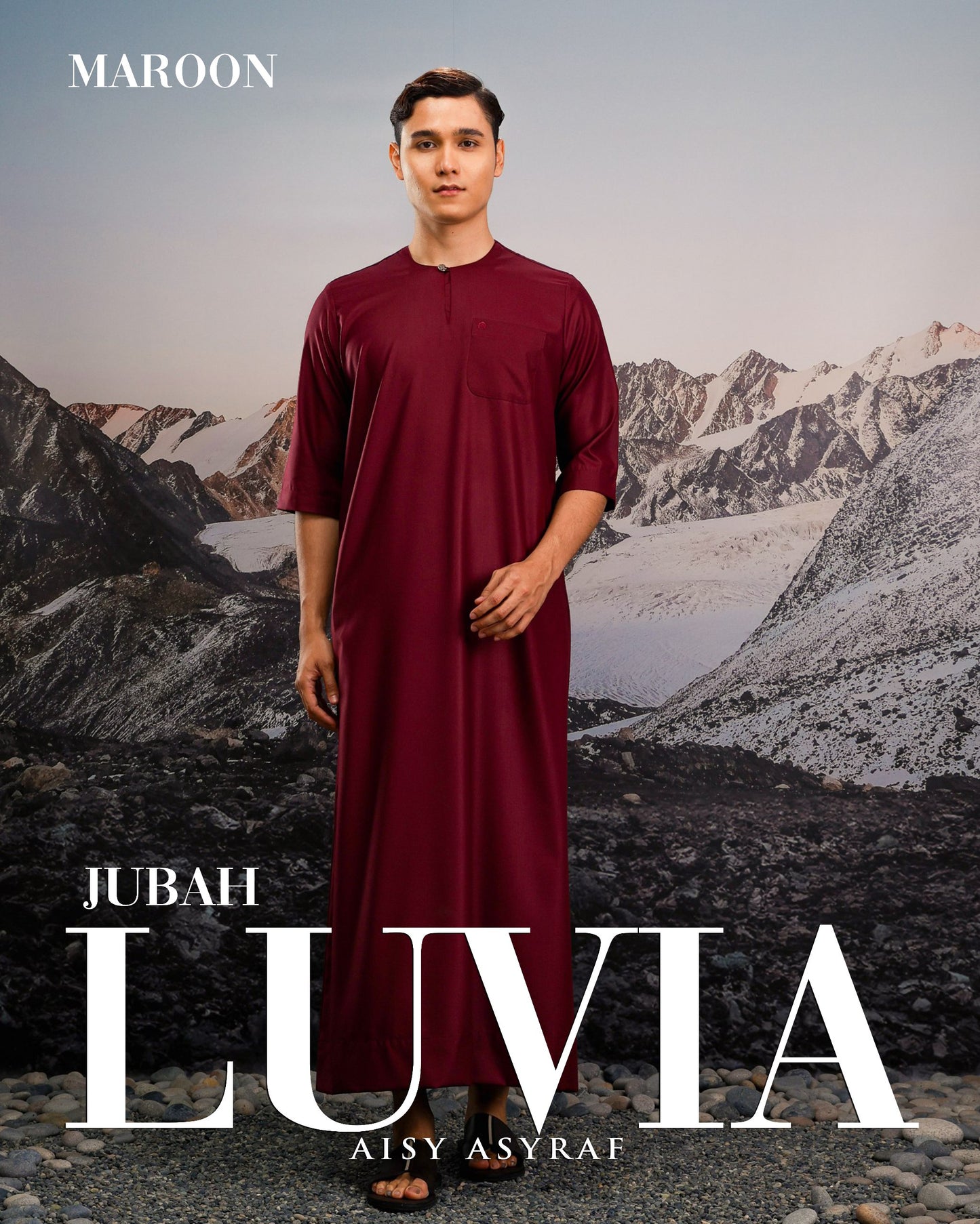 Jubah Luvia - Maroon