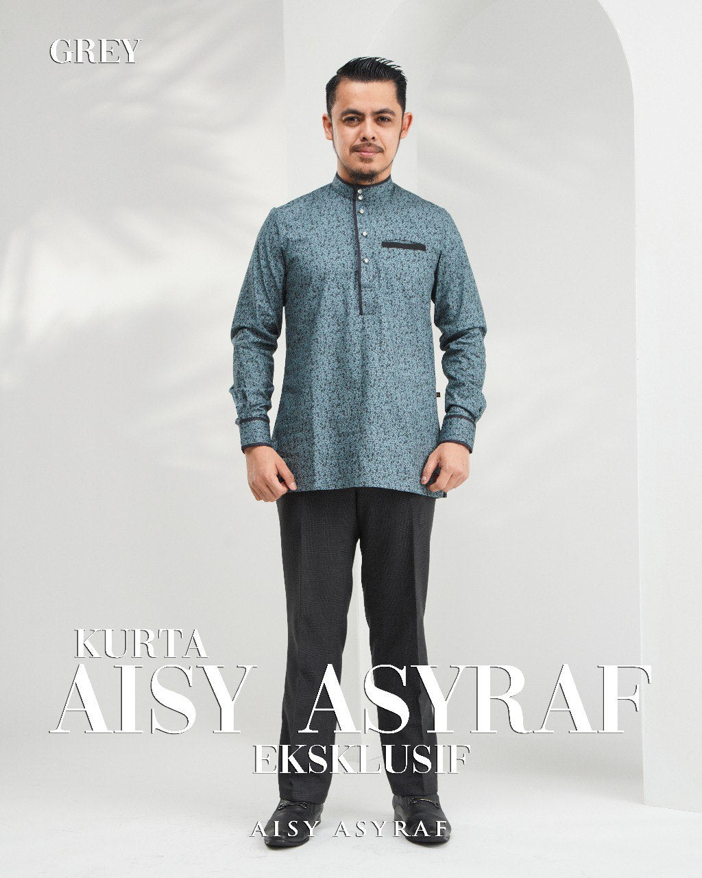 Kurta AAEK (Aisy Asyraf Eksklusif) - Grey (NEW RELEASE)
