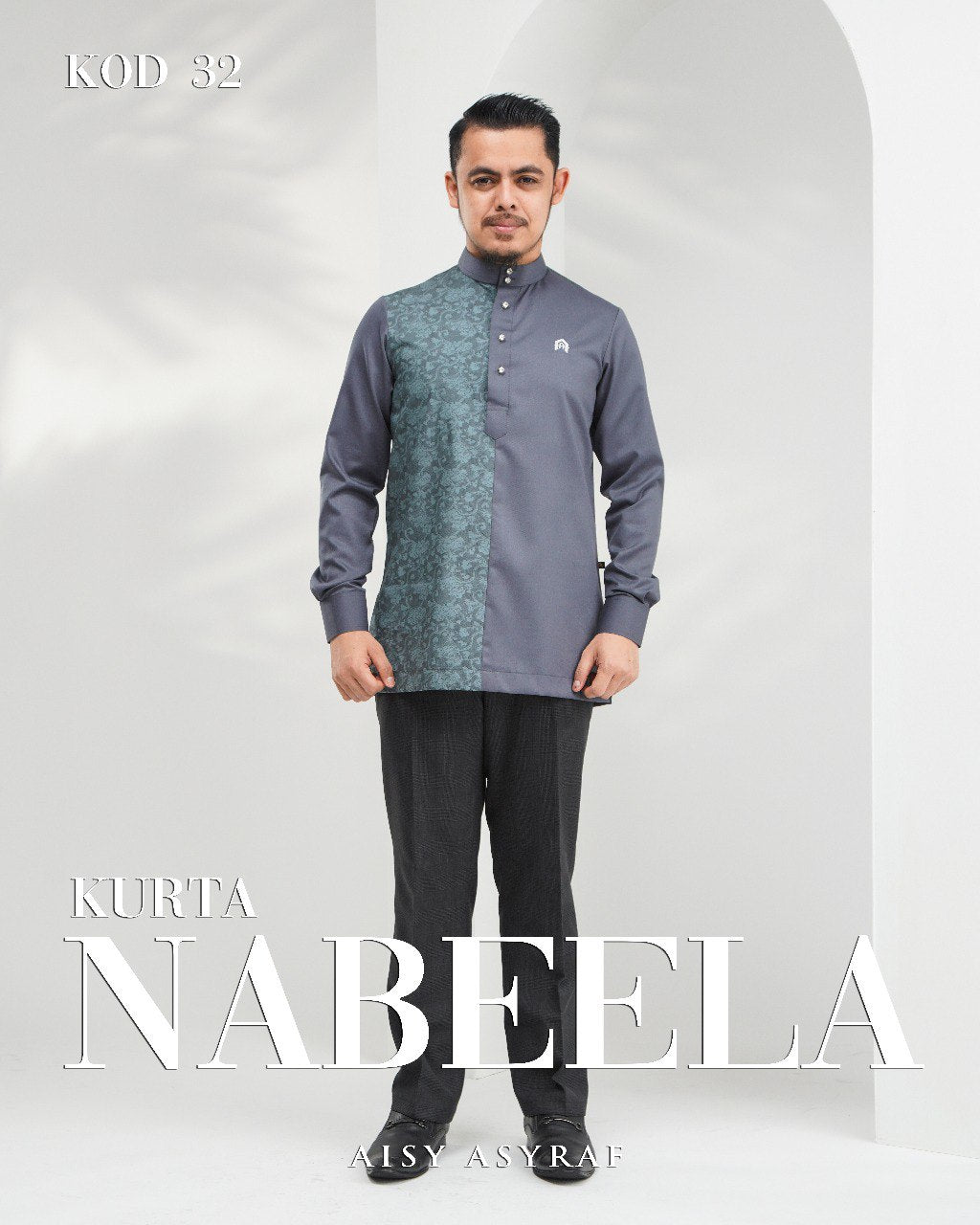 Kurta Nabeela - Kod 33 (Dark Grey Turqouise) - NEW RELEASE