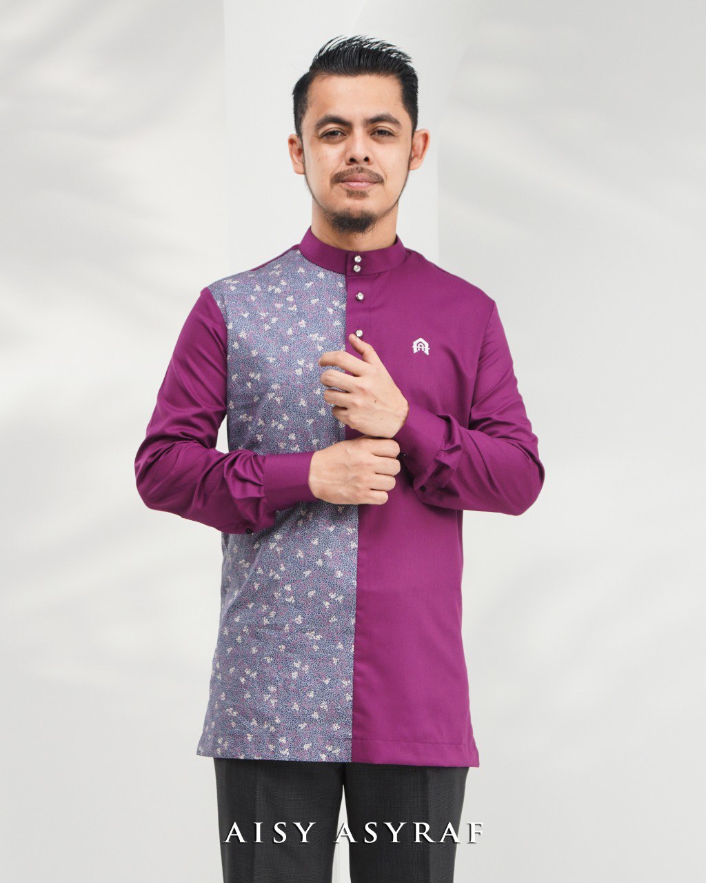 Kurta Nabeela - Kod 35 (Magenta White Flower) - NEW RELEASE