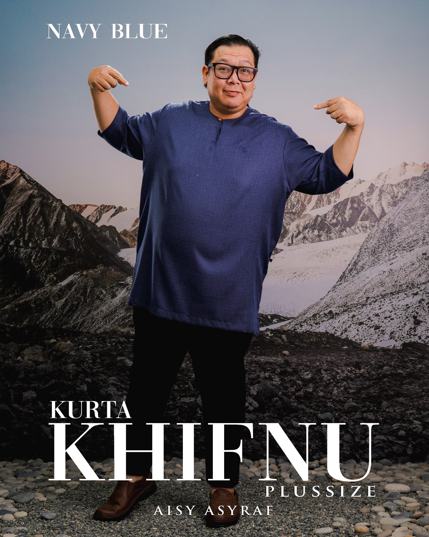 Kurta Khifnu Plussize - Navy Blue