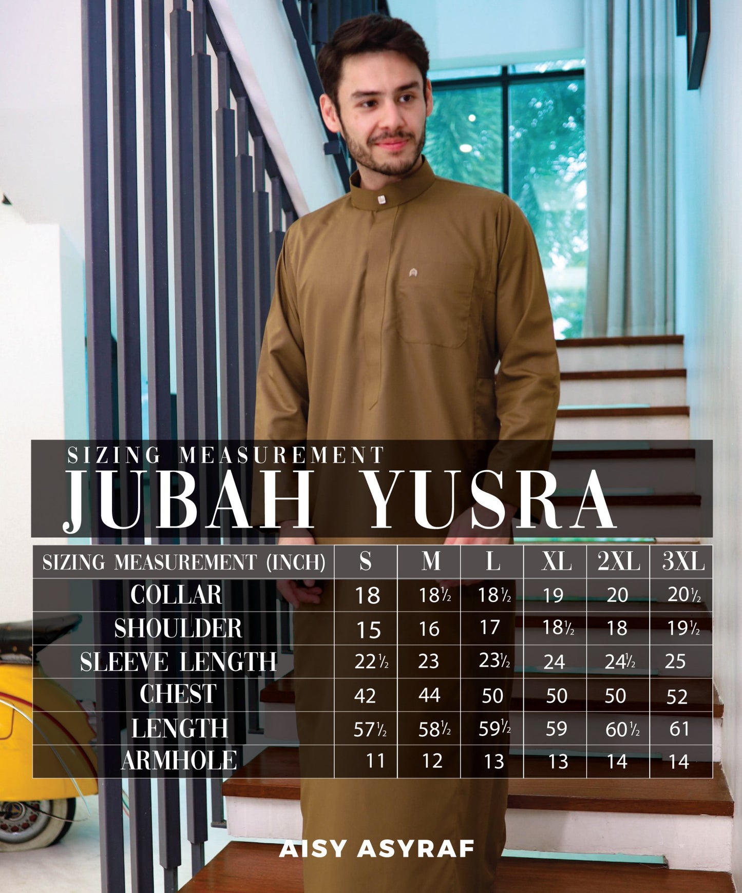 Jubah Yusra - Dark Brown