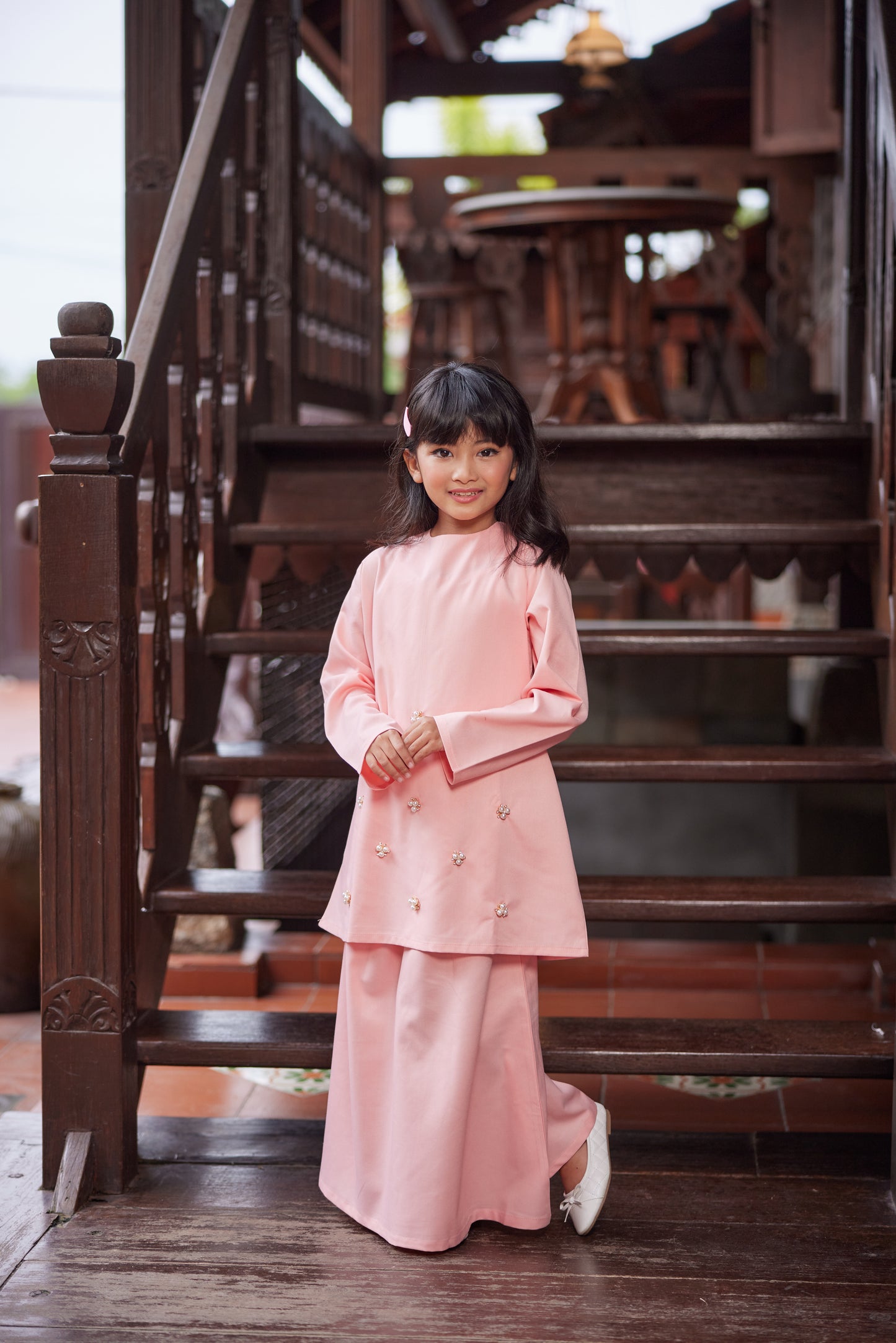 Baju Kurung Plain Gelora Raya Kids - Jintan Manis (Peach)