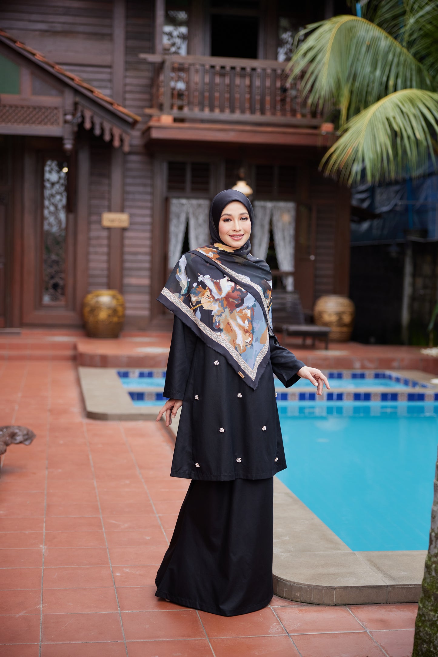 Baju Kurung Plain Gelora Raya - Lada Hitam (Black)