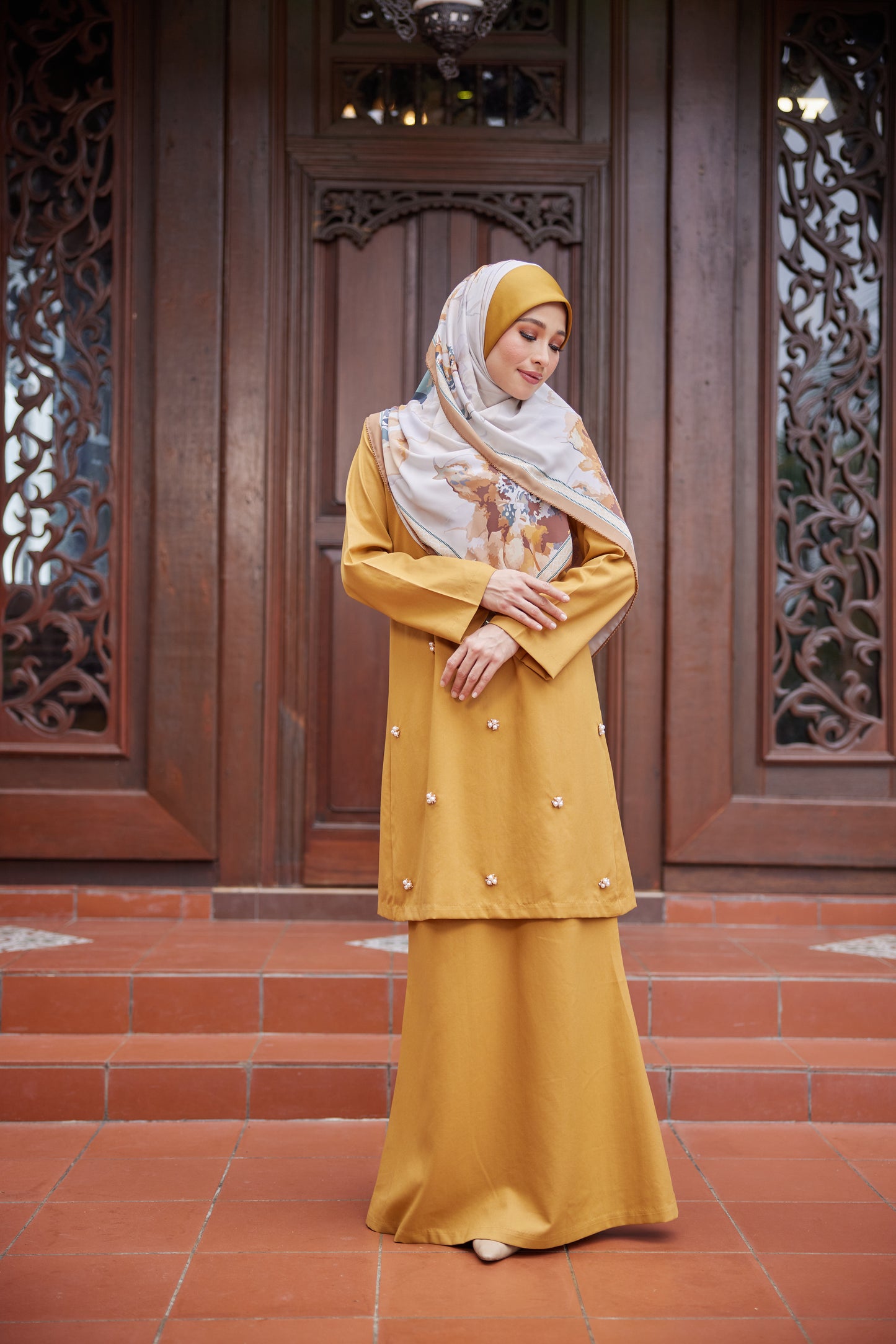 Baju Kurung Plain Gelora Raya - Kunyit Hidup (Mustard)