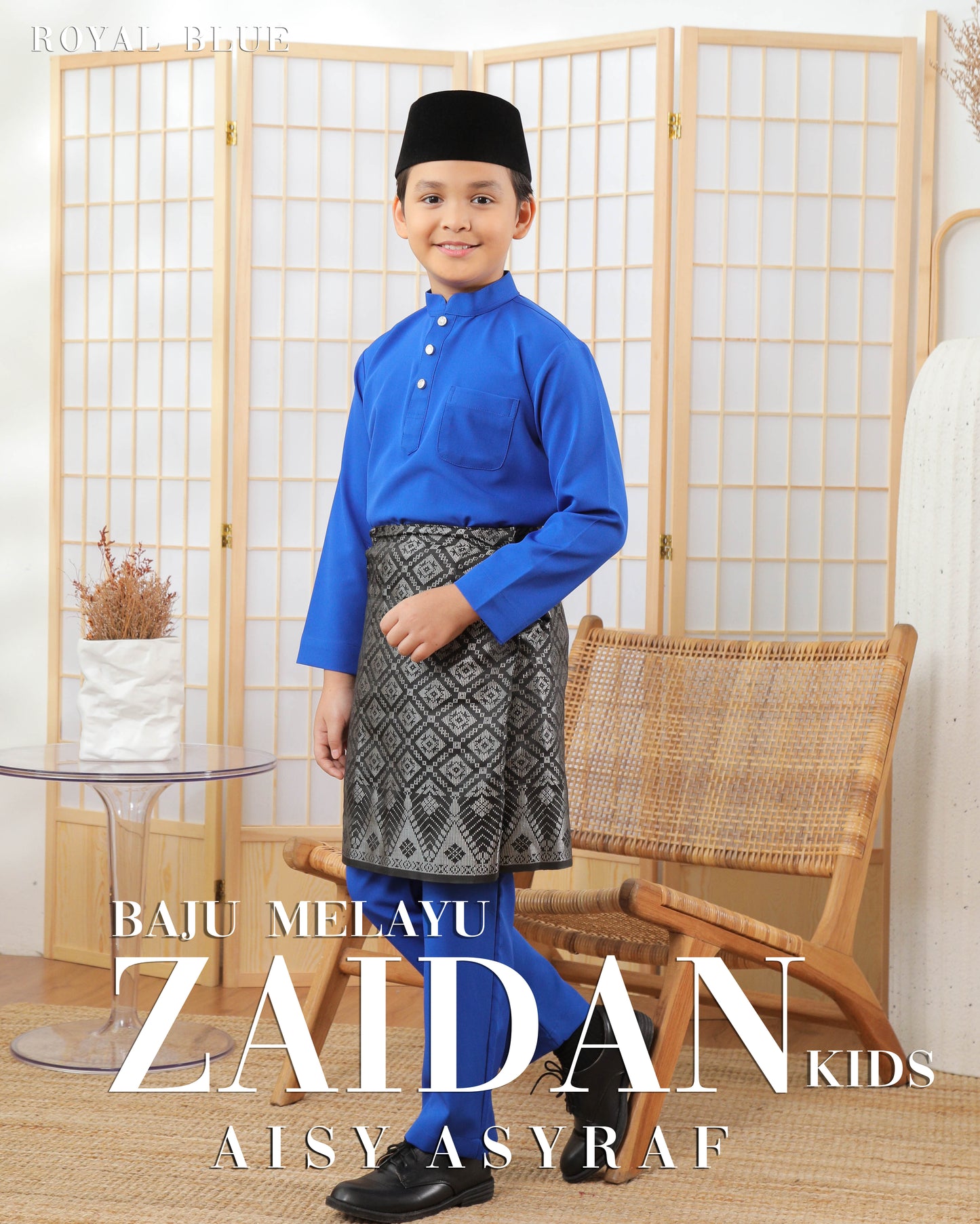 Baju Melayu Zaidan Kids - Royal Blue