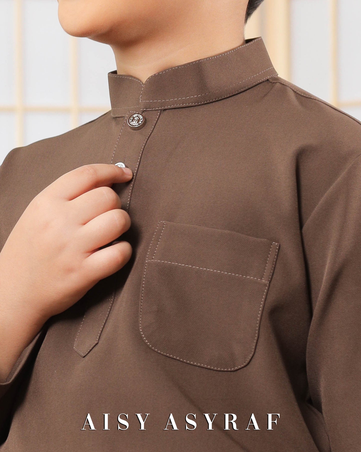 Baju Melayu Zaidan Kids - Dark Brown