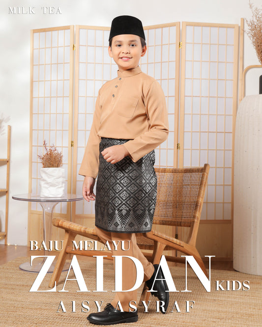 Baju Melayu Zaidan Kids - Milk Tea
