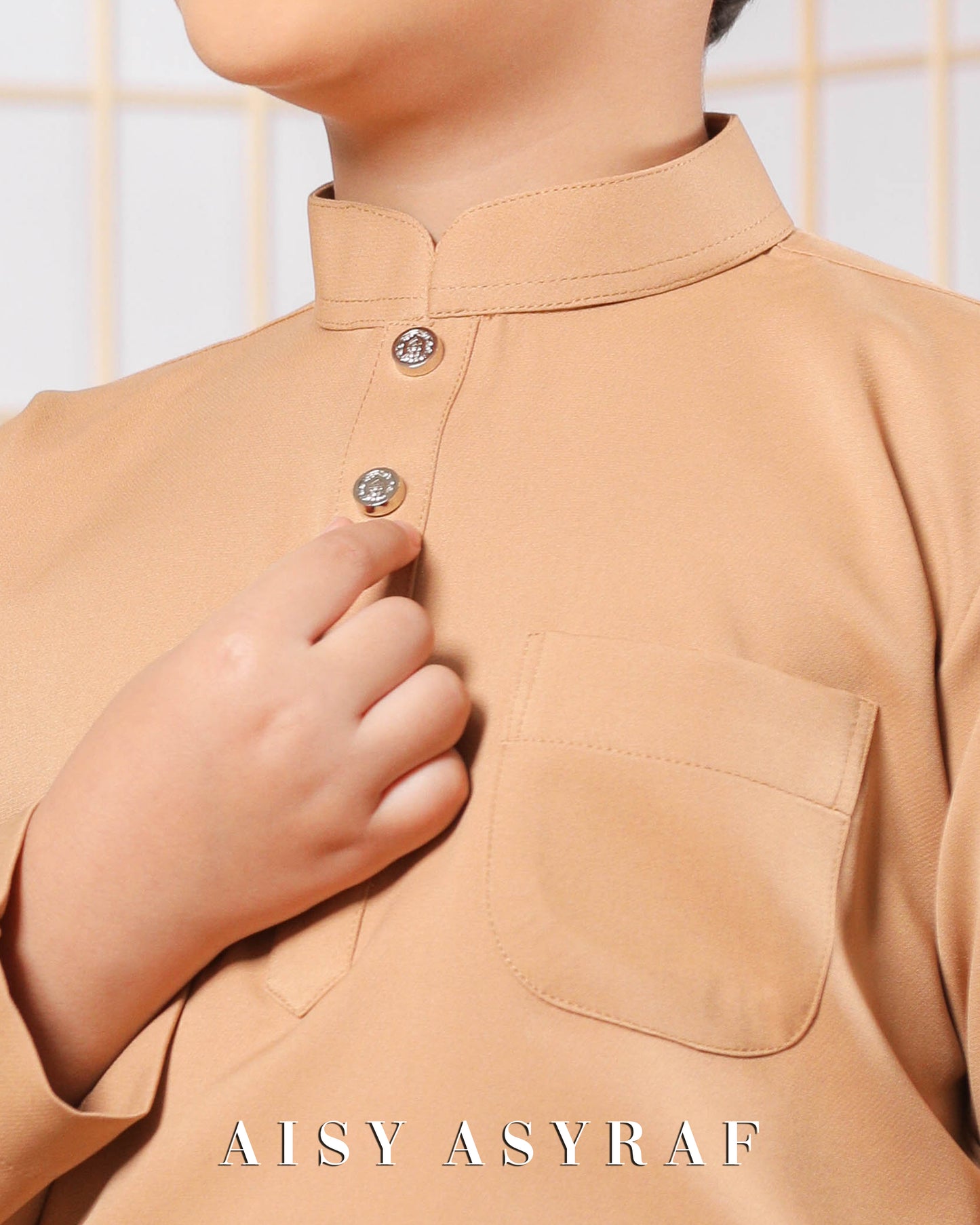 Baju Melayu Zaidan Kids - Milk Tea