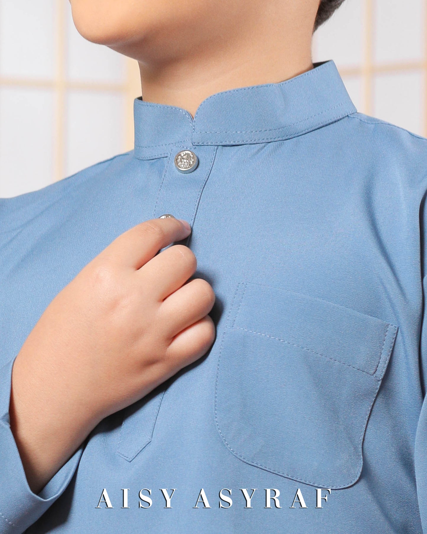 Baju Melayu Zaidan Kids - Dusty Blue