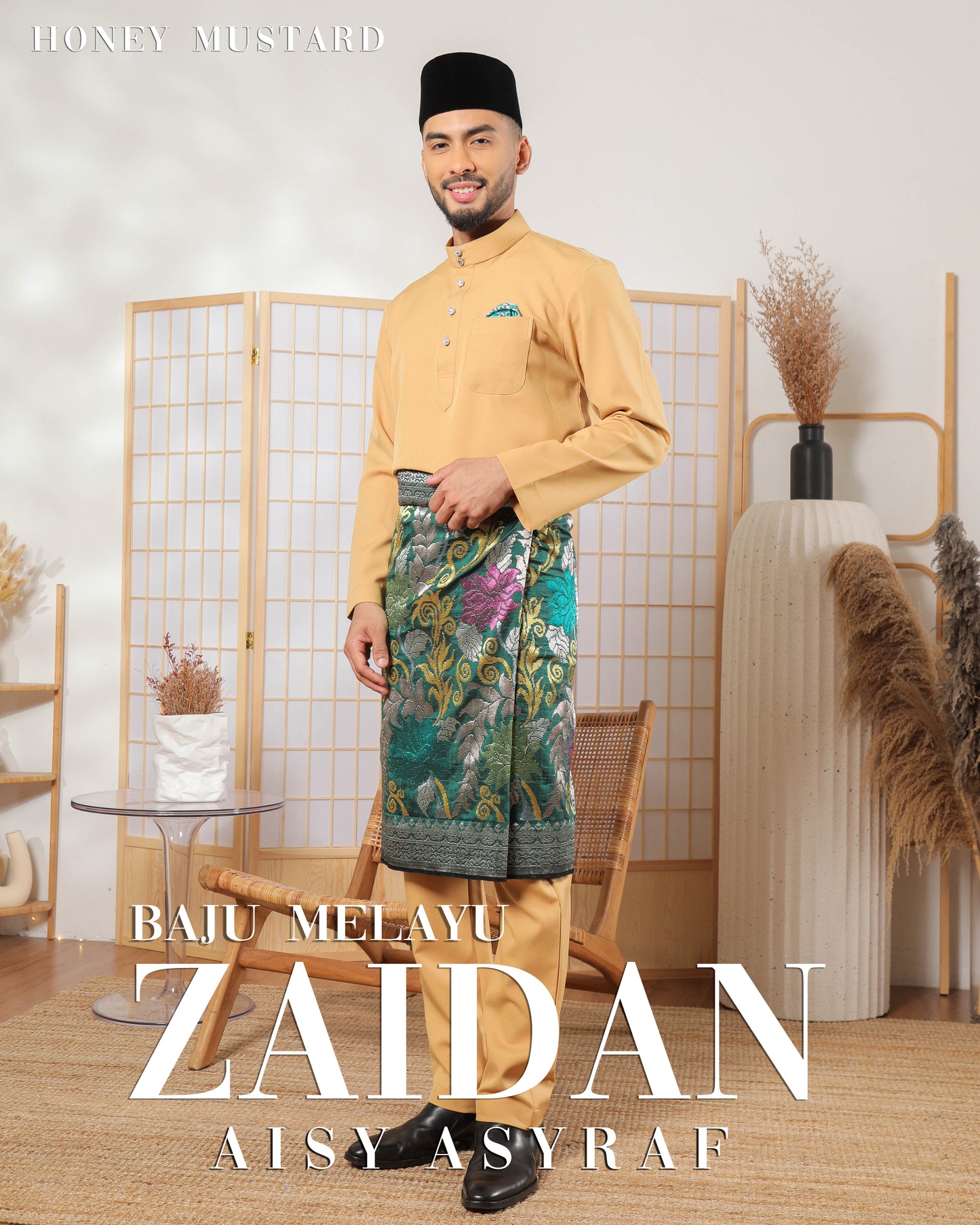 Baju Melayu Zaidan - Honey Mustard