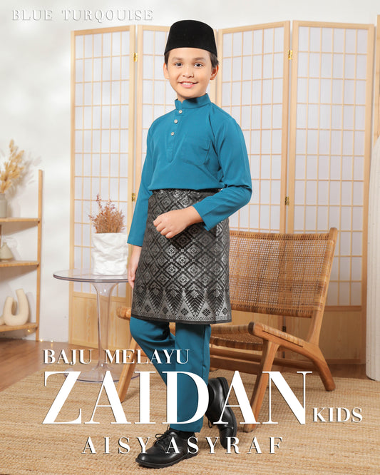 Baju Melayu Zaidan Kids - Blue Turqouise