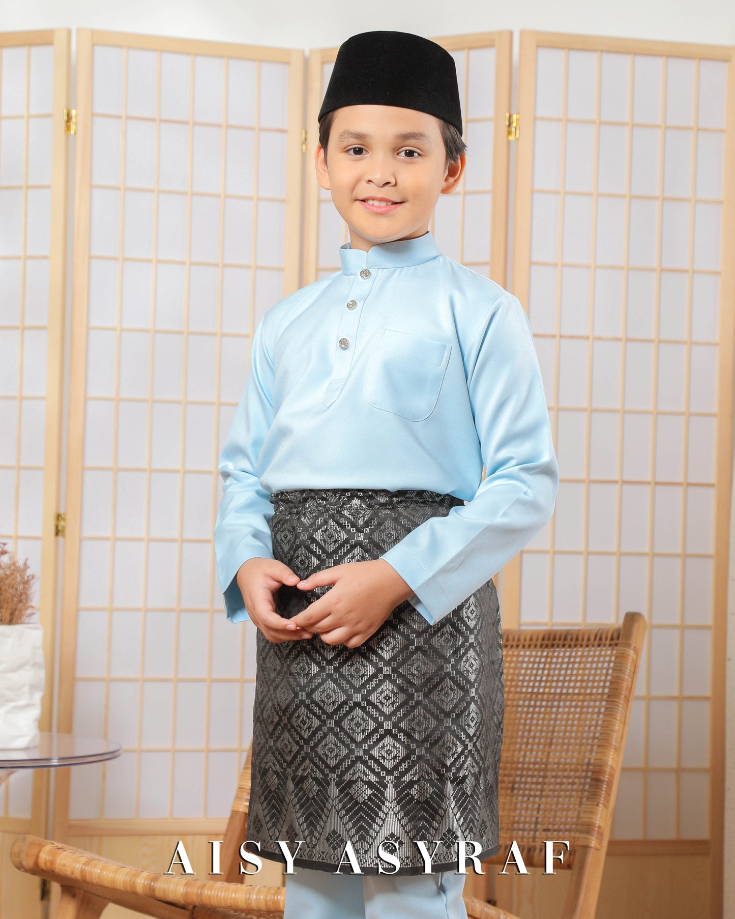 Baju Melayu Zaidan Kids - Baby Blue