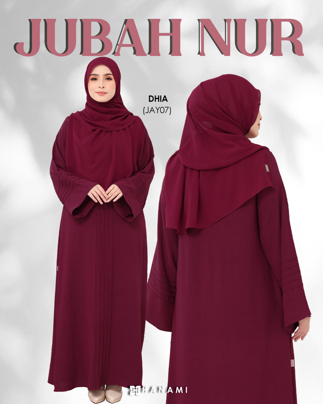JUBAH NUR - MAROON (DHIA)