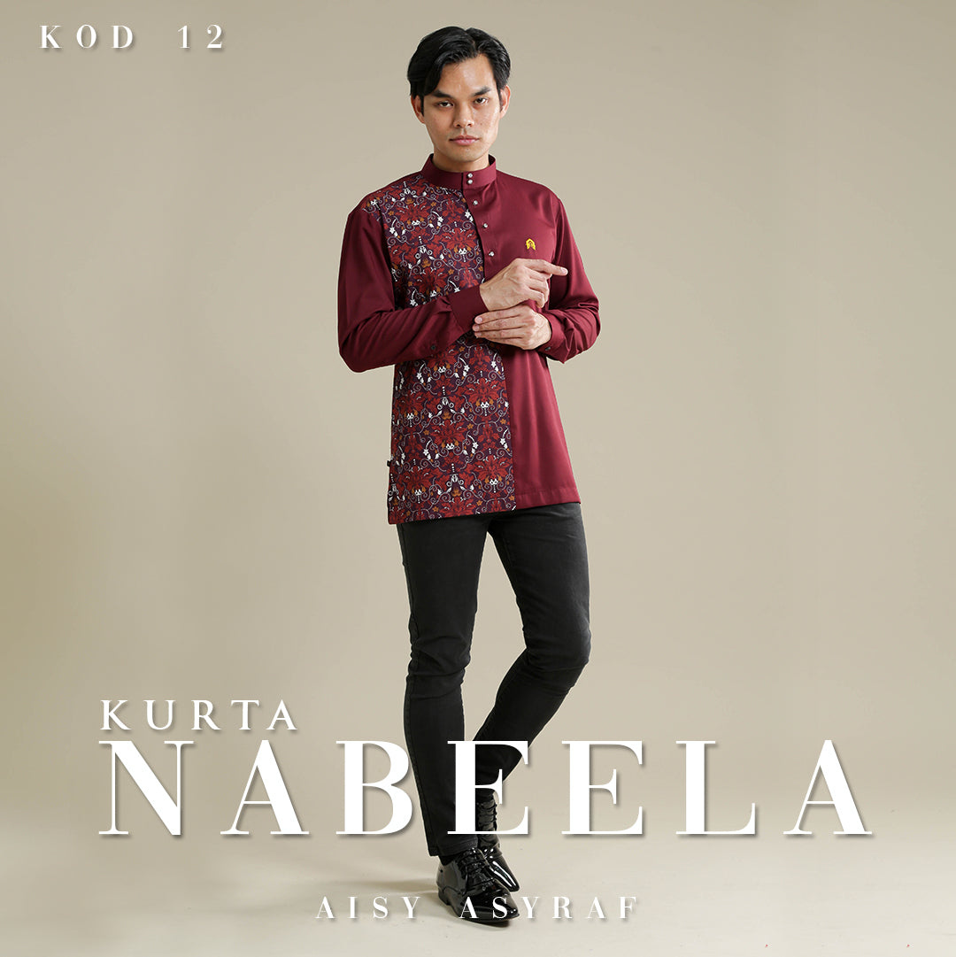 Kurta Nabeela - Kod 12 (Maroon Abstrak)