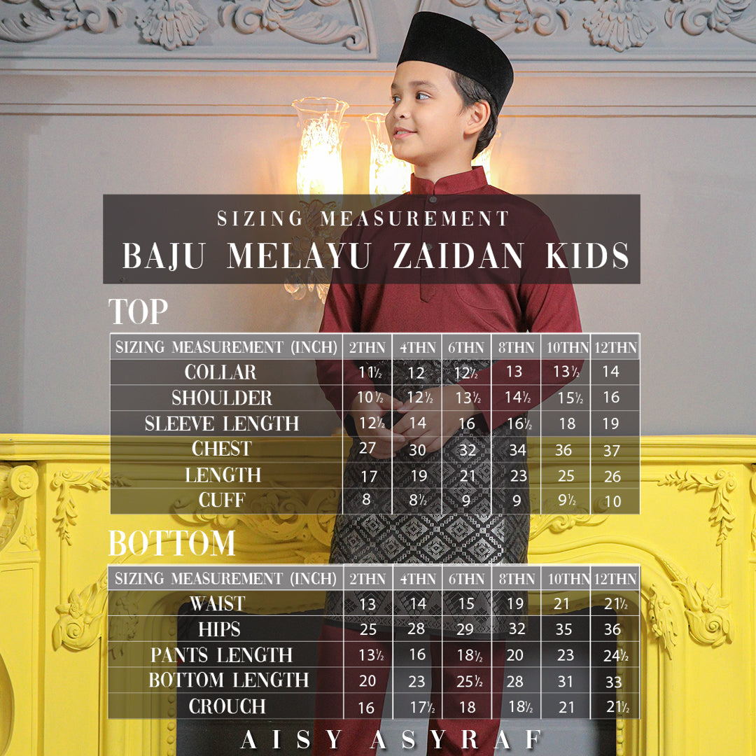 Baju Melayu Zaidan Kids - Royal Blue