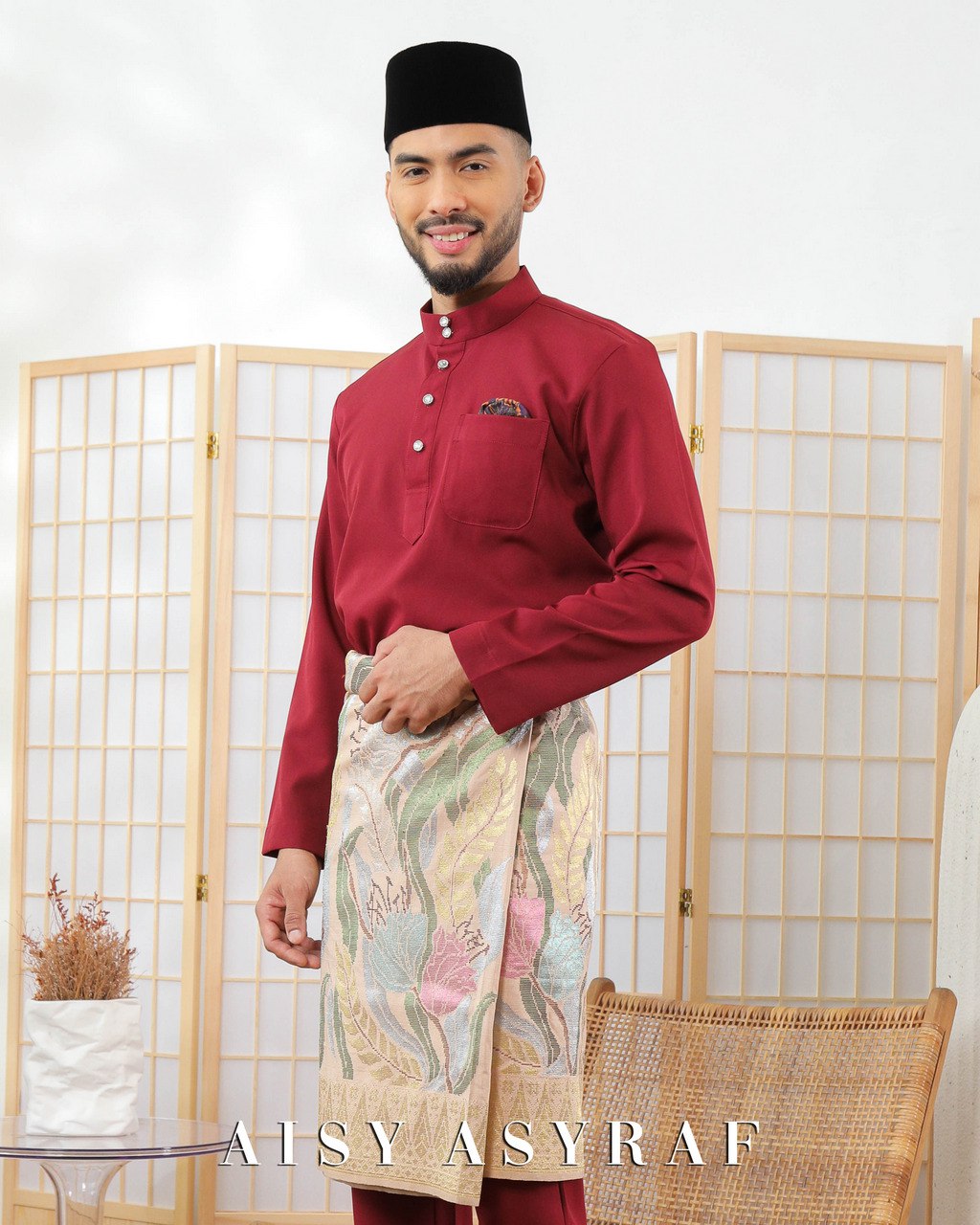 Baju Melayu Zaidan - Dark Maroon