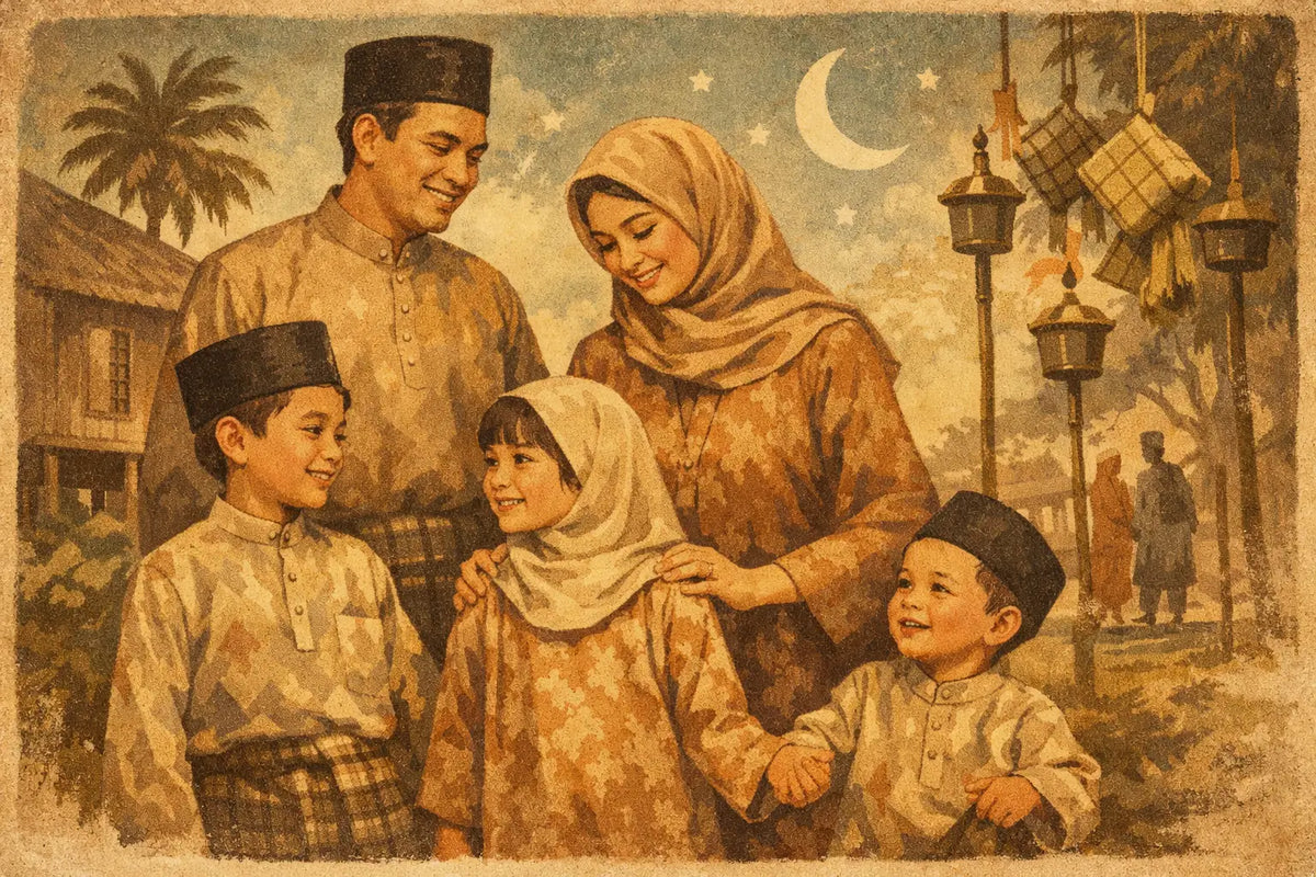Baju Raya Sedondon Satu Keluarga yang Serasi