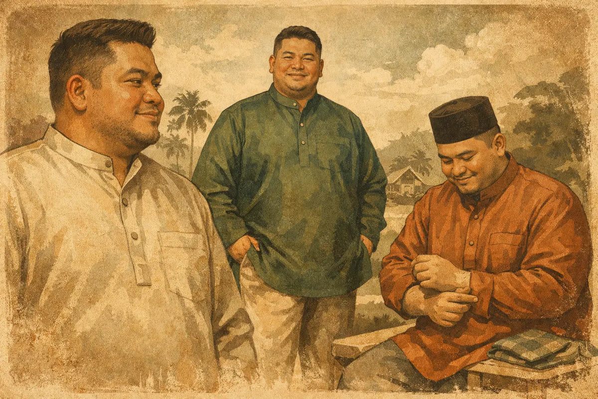 Kurta Lelaki Saiz Besar yang Kemas dan Selesa