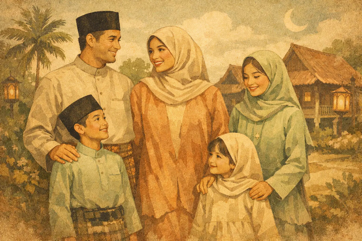 Contoh Fesyen Raya Moden untuk Seisi Keluarga