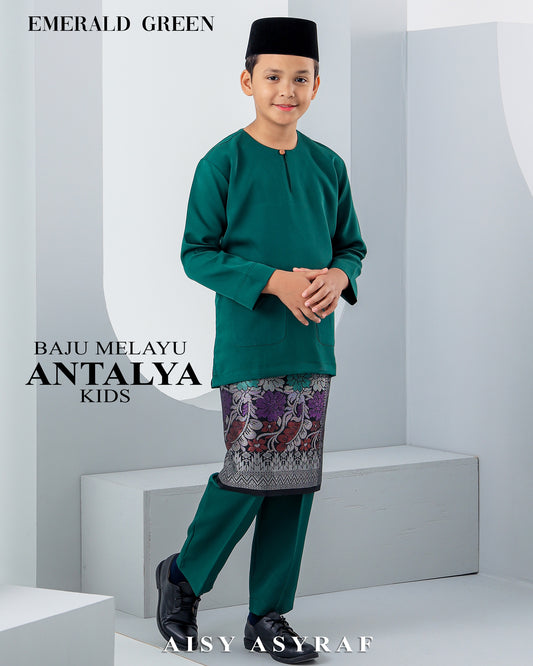 Baju Melayu Antalya Kids - Emerald Green