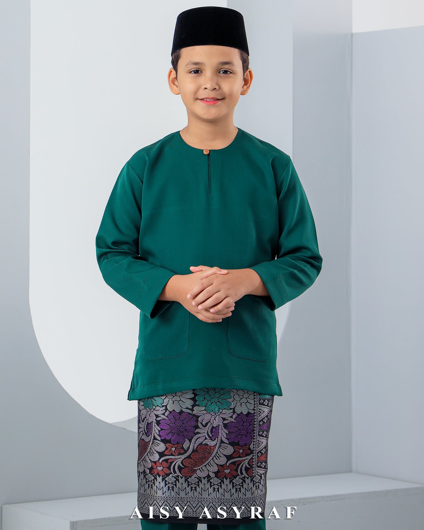 Baju Melayu Antalya Kids - Emerald Green