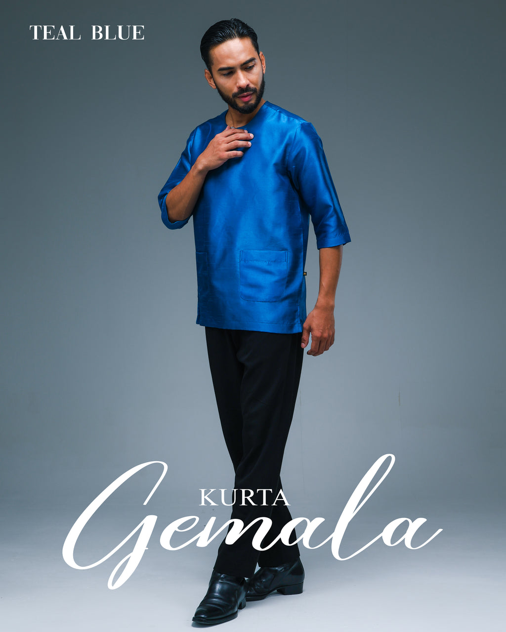 Kurta Gemala - Teal Blue