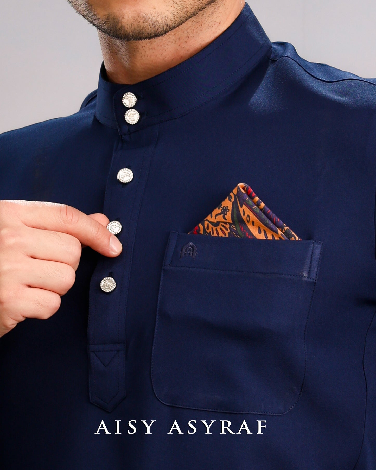 Baju Melayu Haseki - Navy Blue