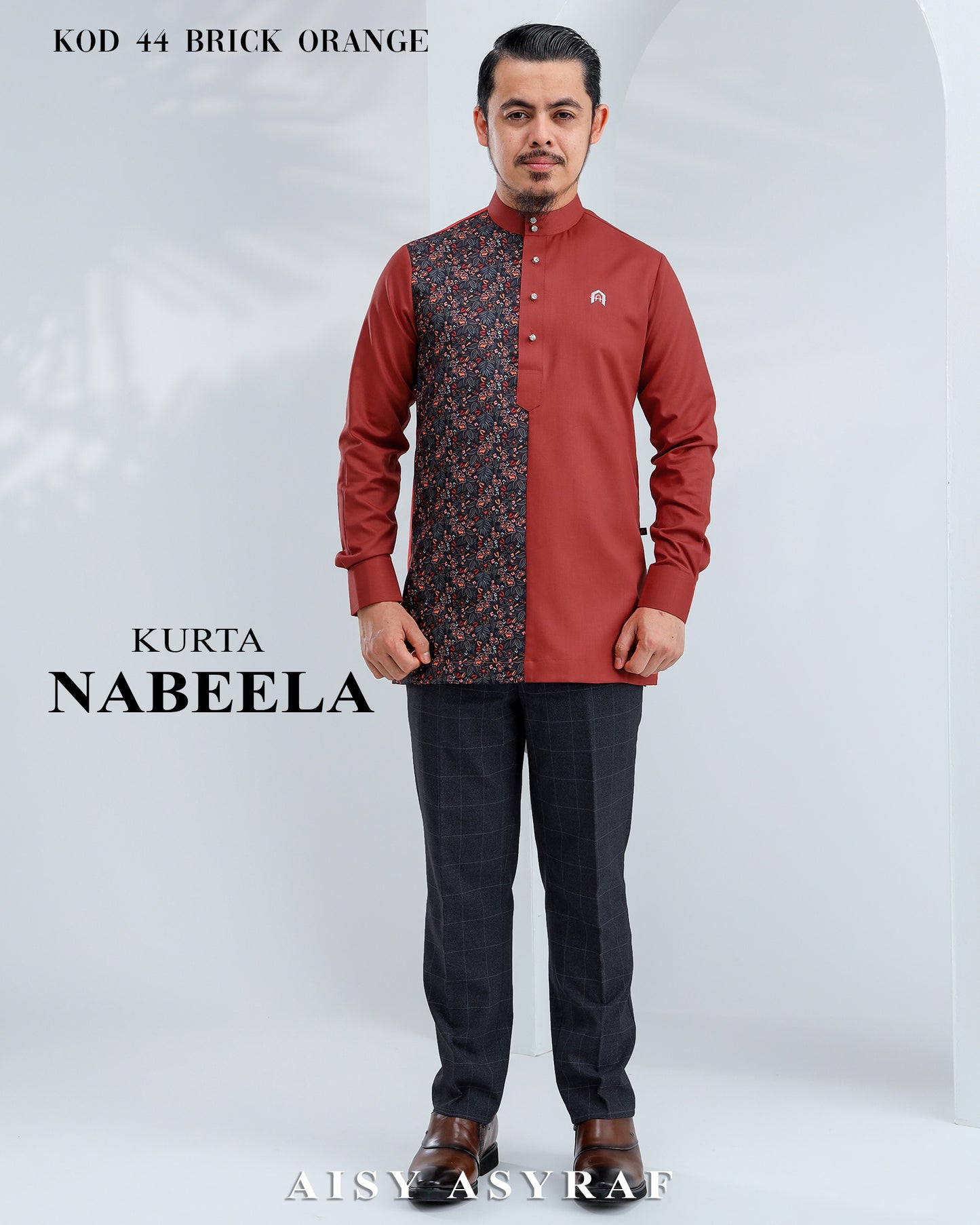 Kurta Nabeela Raya - Kod 44 (Brick Orange)  - NEW RELEASE