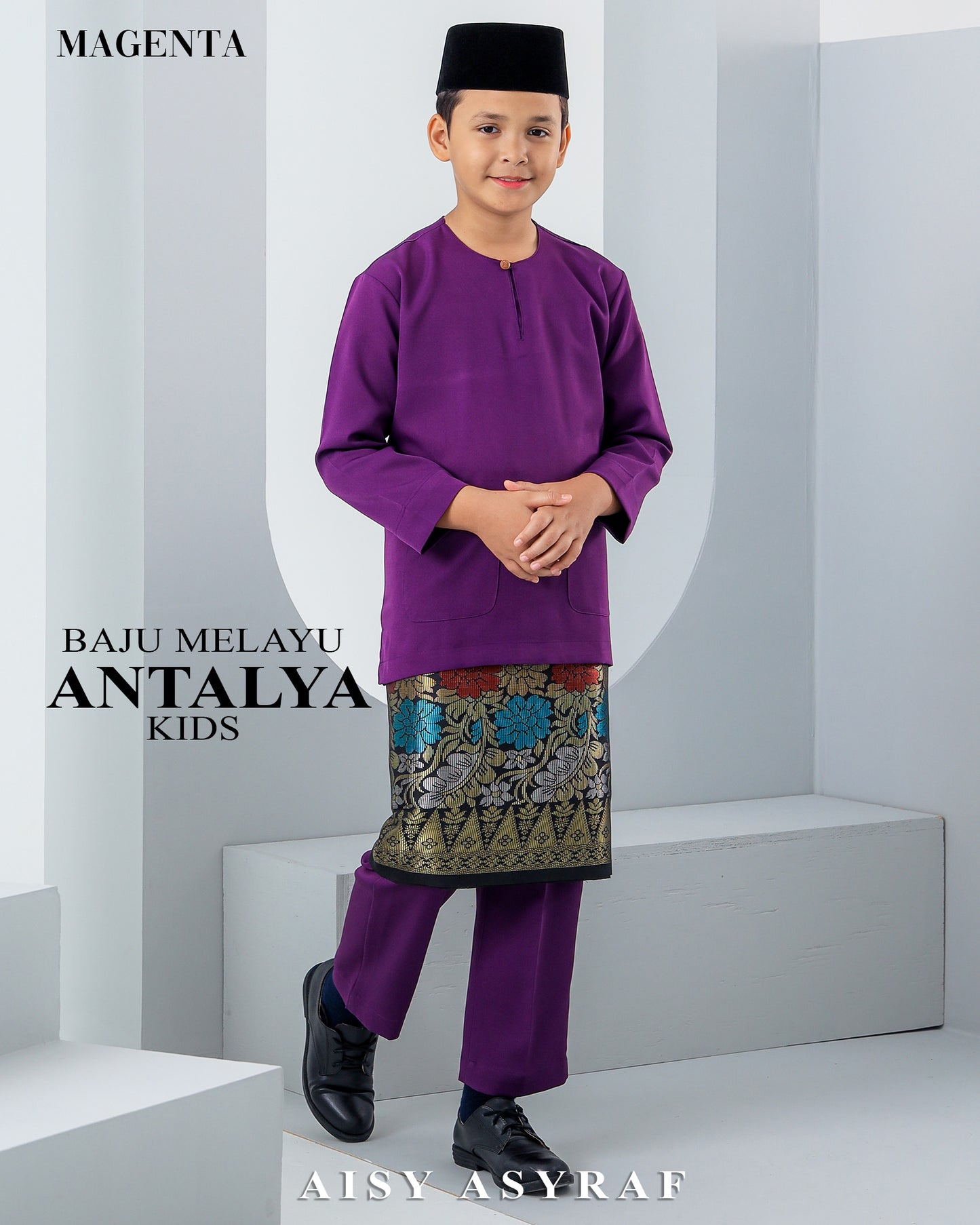 Baju Melayu Antalya Kids - Magenta