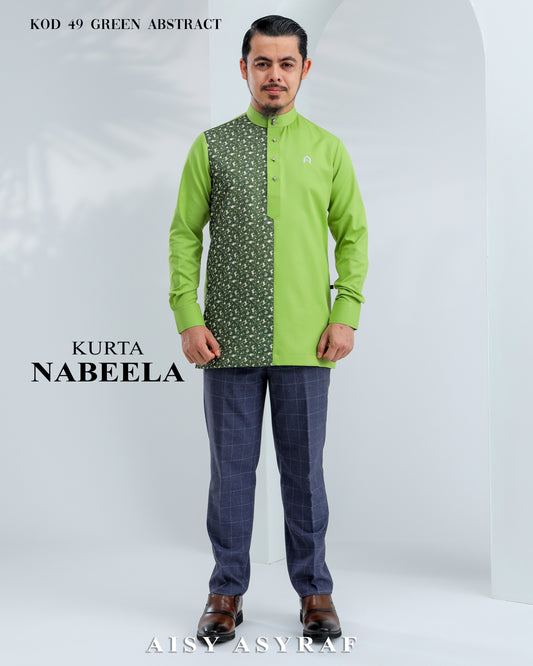 Kurta Nabeela Raya - Kod 49 (Green Abstract)  - NEW RELEASE